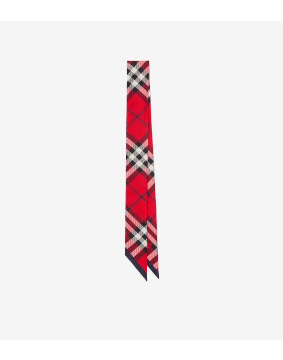 Skinny Check Silk Scarf