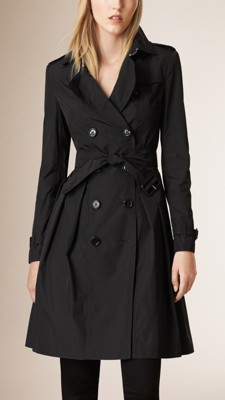 Black Skirted Trench Coat - Image 1