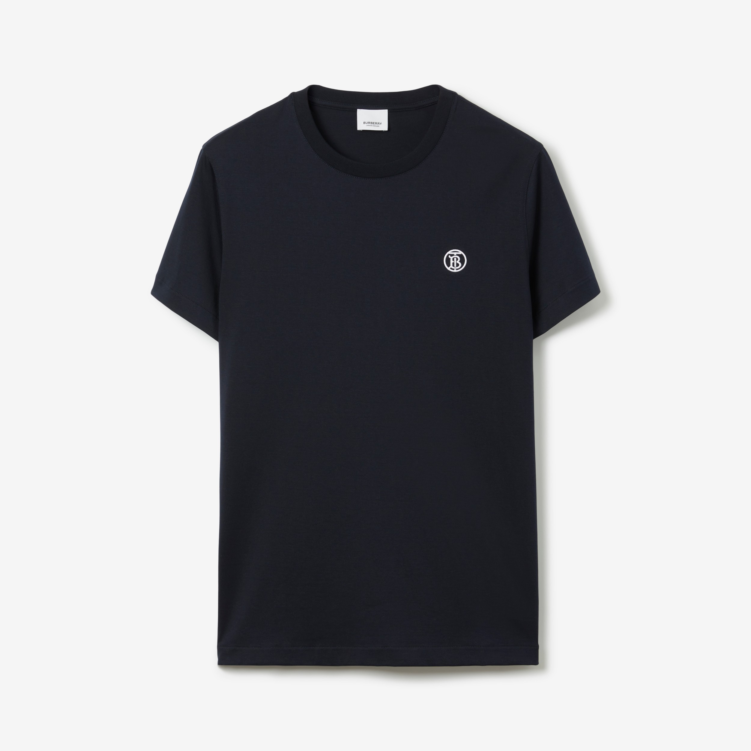 Monogram Motif Cotton T-shirt in Coal Blue - Men | Burberry® Official