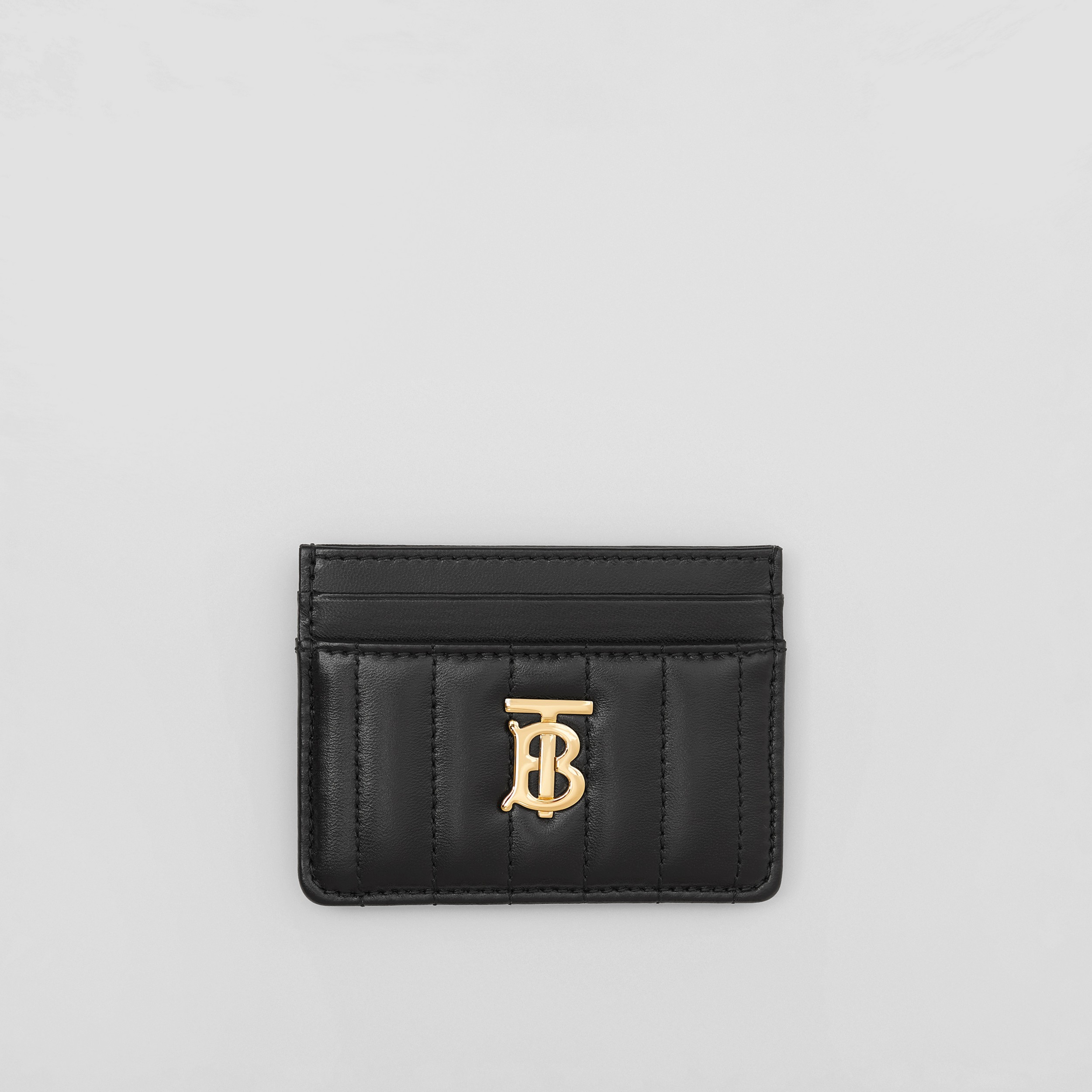 Quilted Leather Lola Card Case in Black/light Gold - Women | Burberry® Official - 1