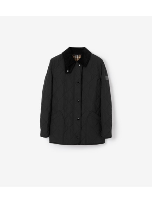 Burberry Quilted Thermoregulated Barn Jacket In Black