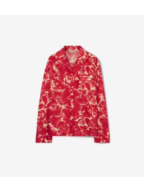 Burberry Rose Silk Shirt In Pillar