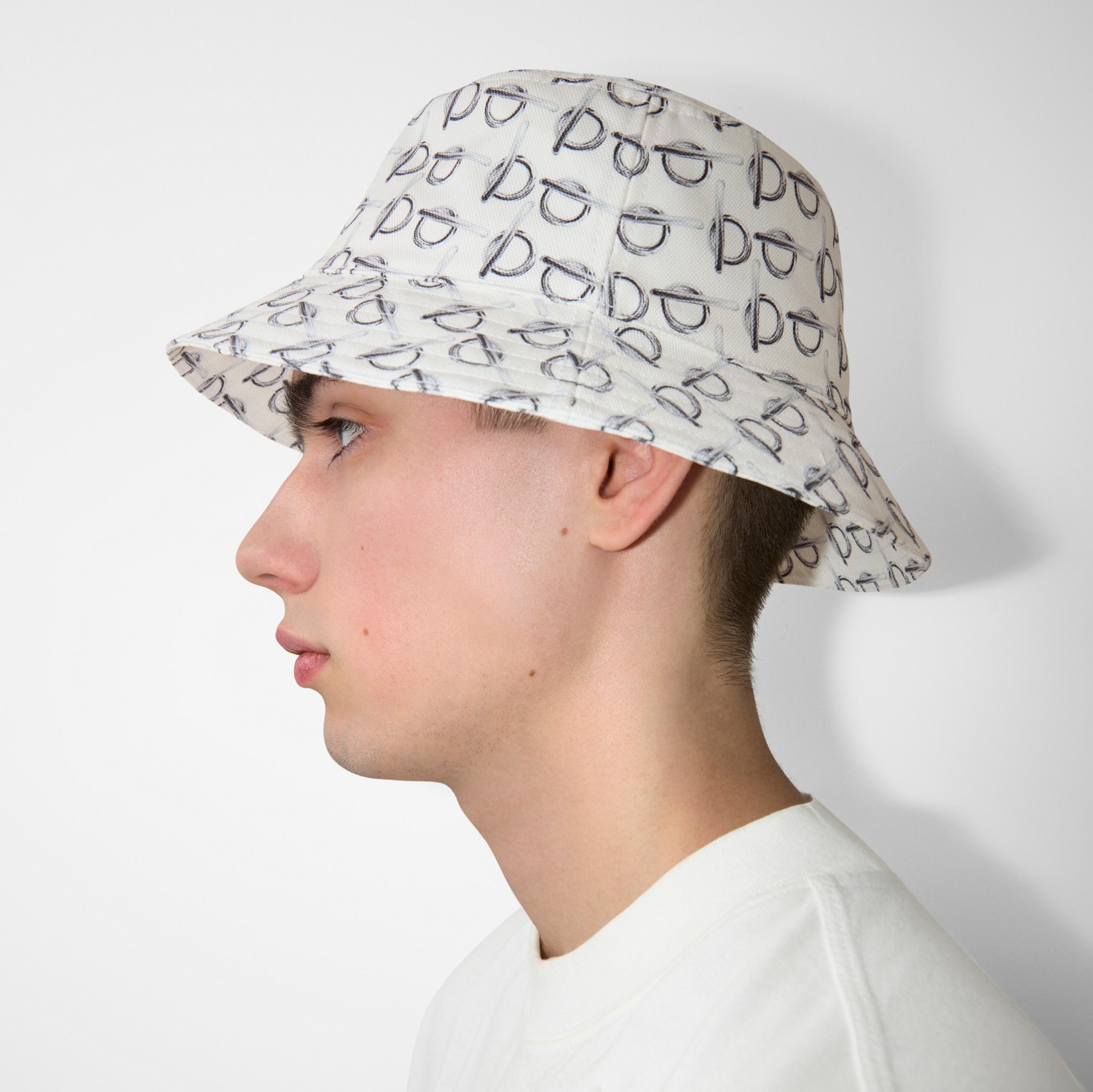 Sombrero de pesca en algodón con letras 