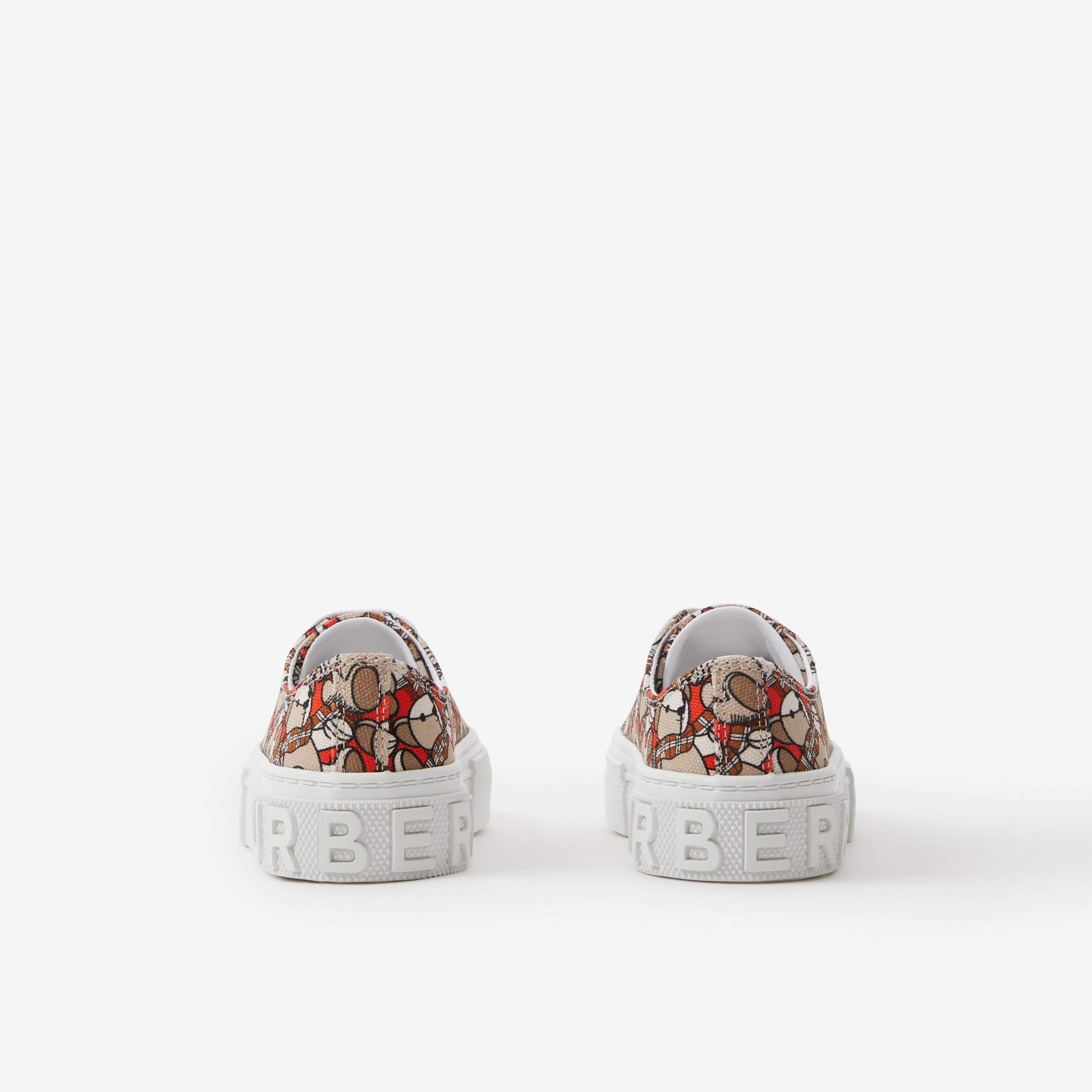 Sneaker in cotone con stampa orsetto Thomas (Arancione Scarlatto) - Bambini | Sito ufficiale Burberry® - 3