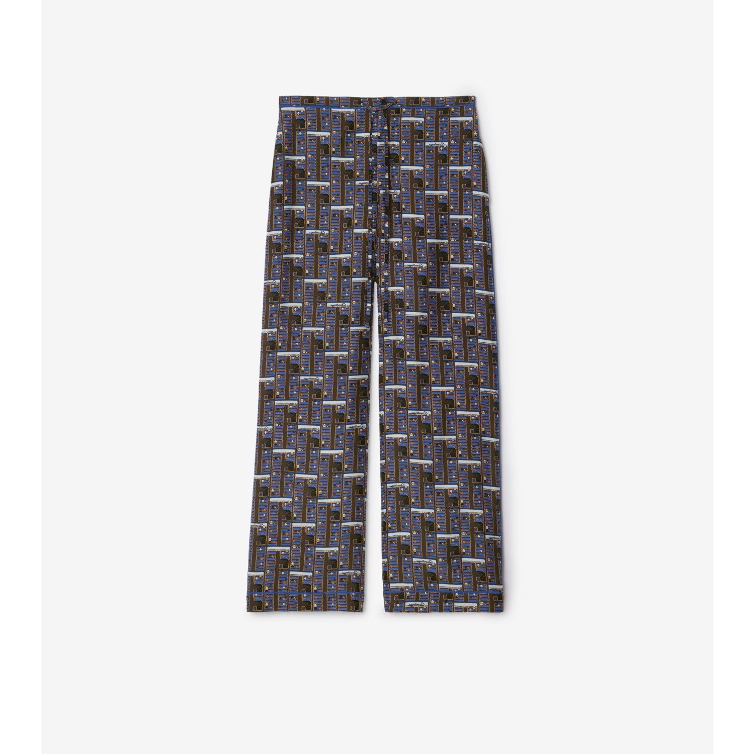 Bus Silk Pyjama Trousers in Knight Women Burberry Official