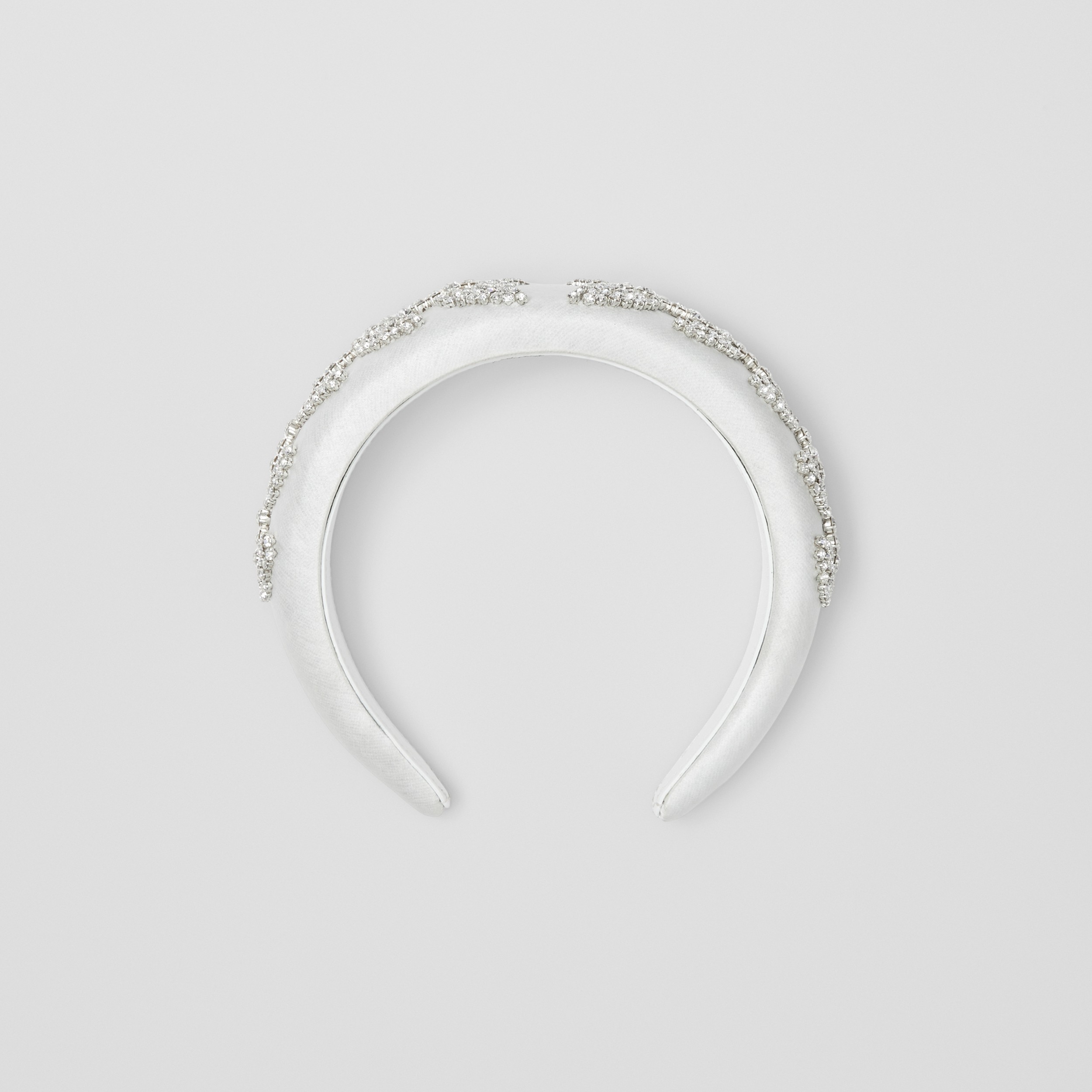Crystal Detail Silk Blend Hairband in Optic White - Women | Burberry® Official - 1