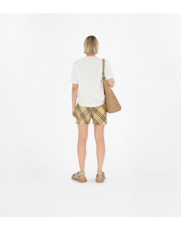 Check Linen Shorts