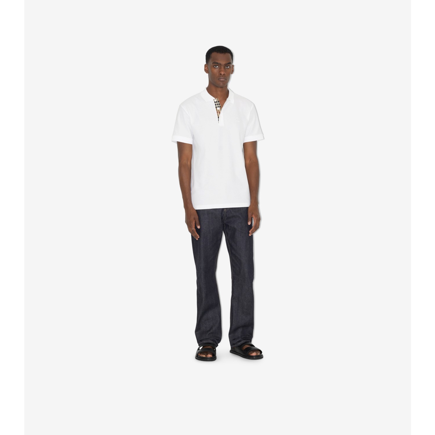 コットン ポロシャツ (ホワイト) - メンズ, コットン | Burberry®公式サイト