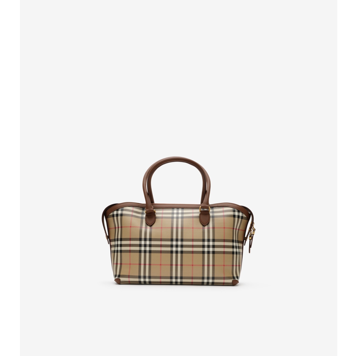 Small Check Zip Tote in Archive beige - Women, Cotton | Burberry