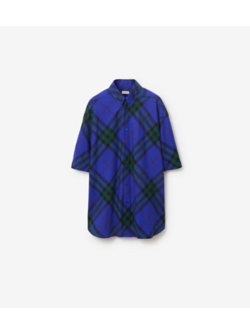Burberry Check Cotton Shirt In Knight