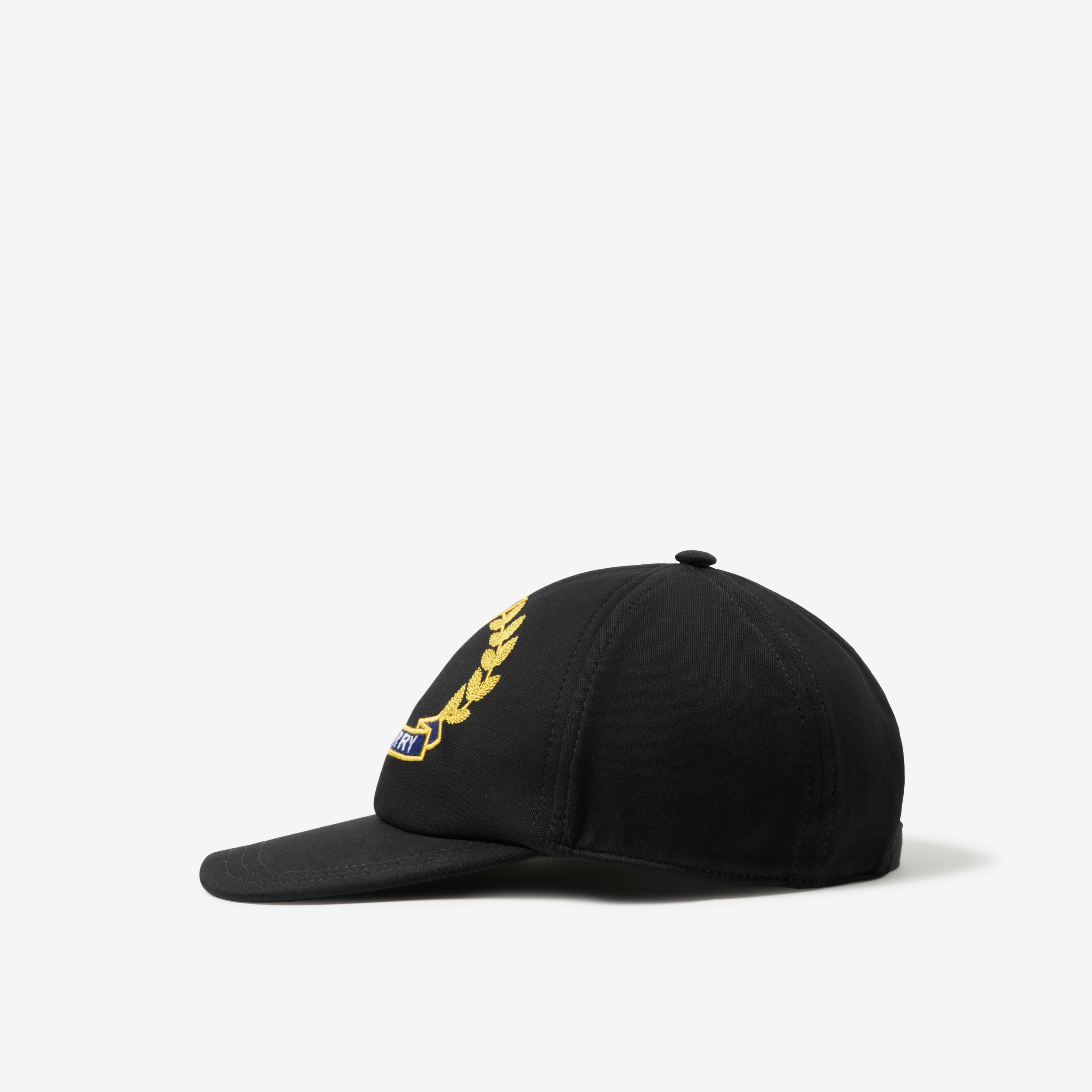 Oak Leaf Crest Cotton Jersey Baseball Cap in Black | Burberry® Official - 4