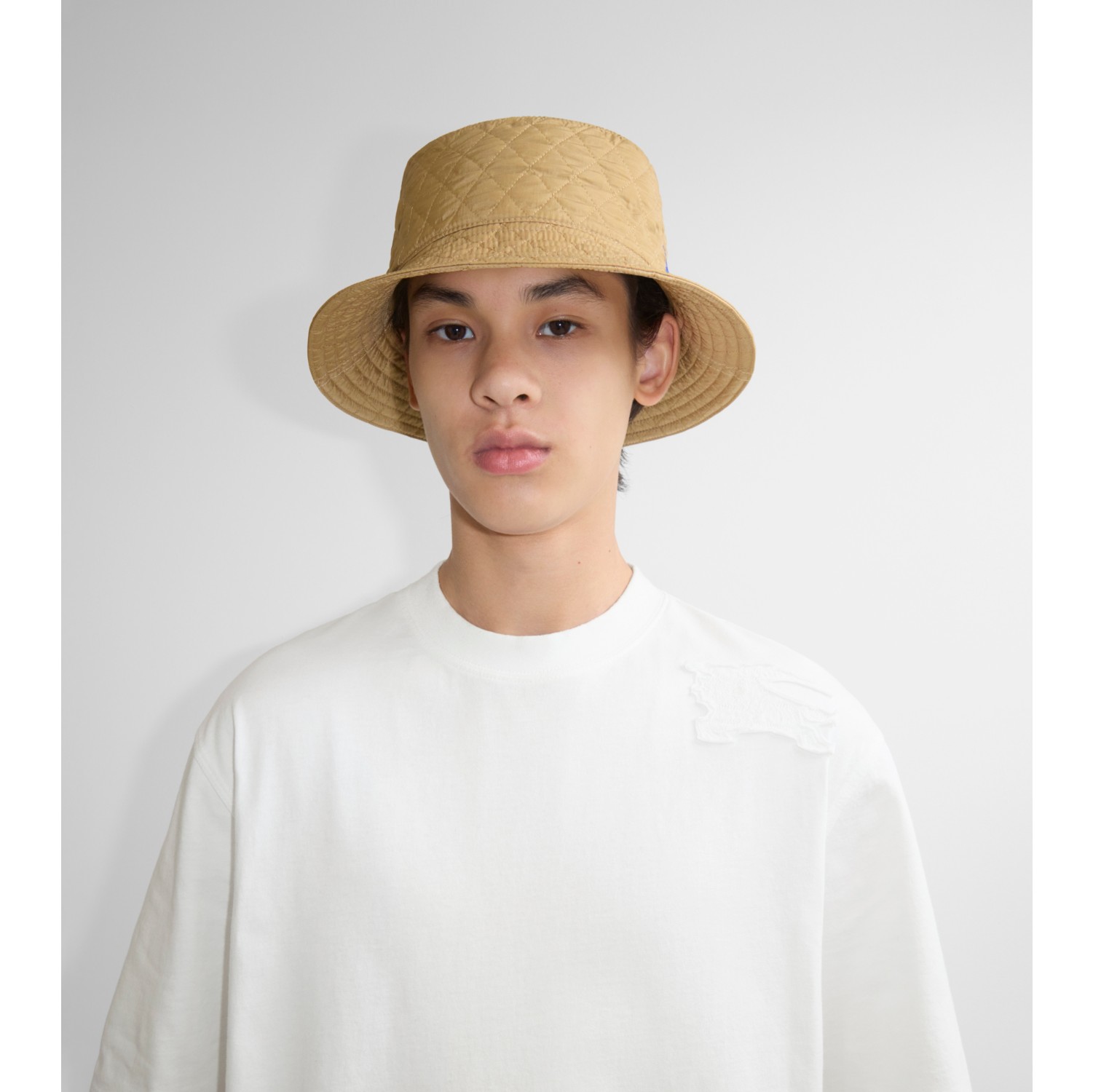 Packable Quilted Nylon Bucket Hat in Flax - Men | Burberry® Official