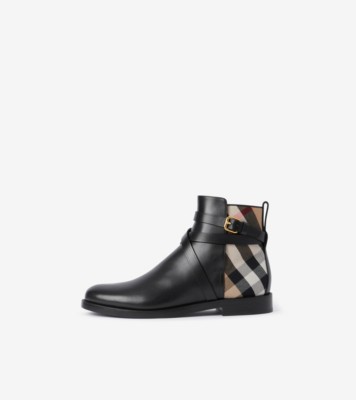 ショートブーツ・ブーティ Burberry FW25 Black leather ankle boots (8042363 A1189) Burberry Ankle boots for Women | Online Sale up to 48% off