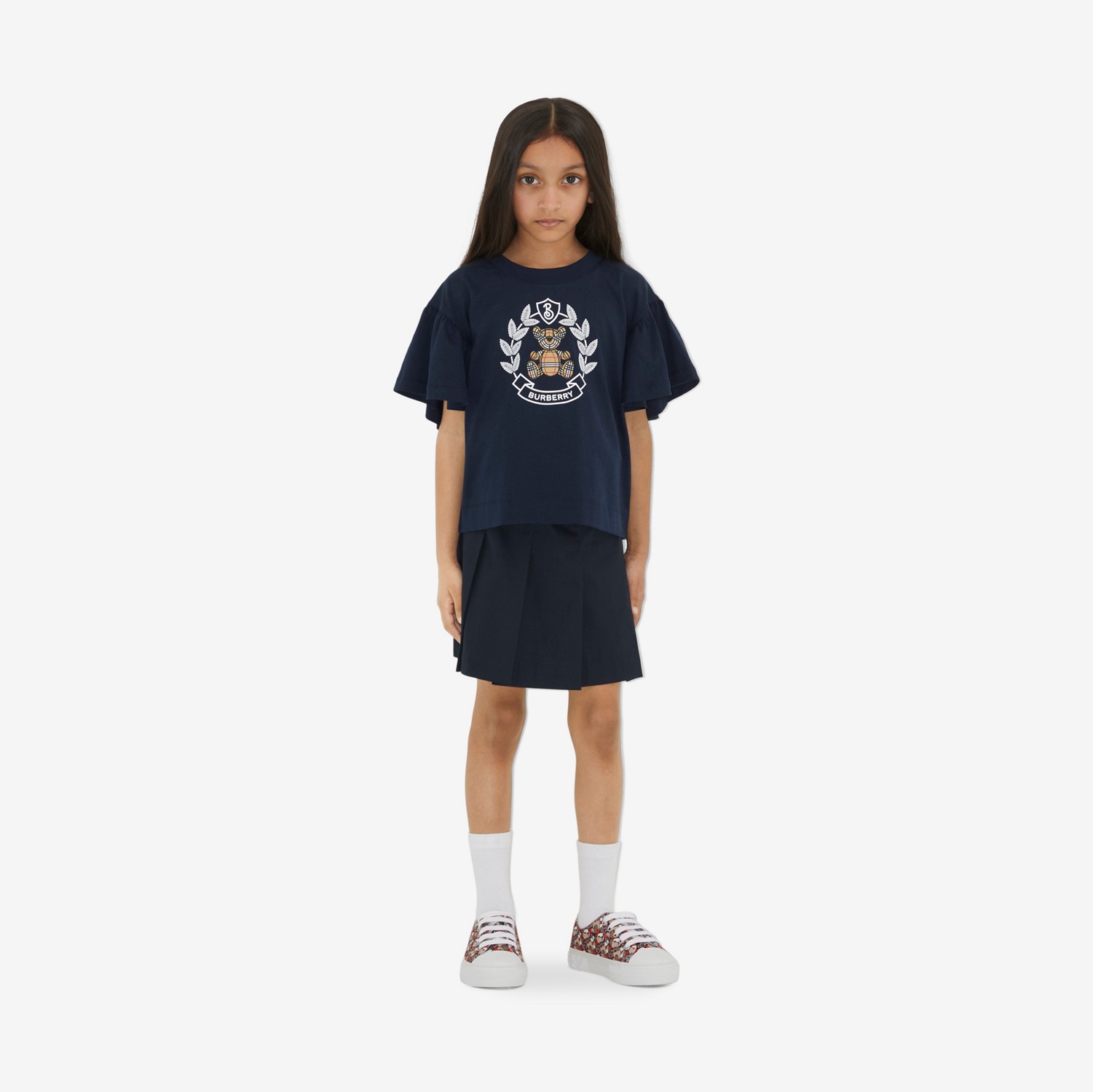 Camiseta en algodón con estampado de osito Thomas (Azul Marengo Fuerte) | Burberry® oficial