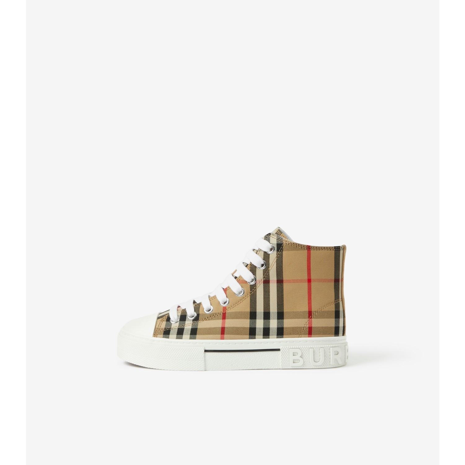 Check Cotton High-top Sneakers in Archive beige - Children | Burberry®  Official