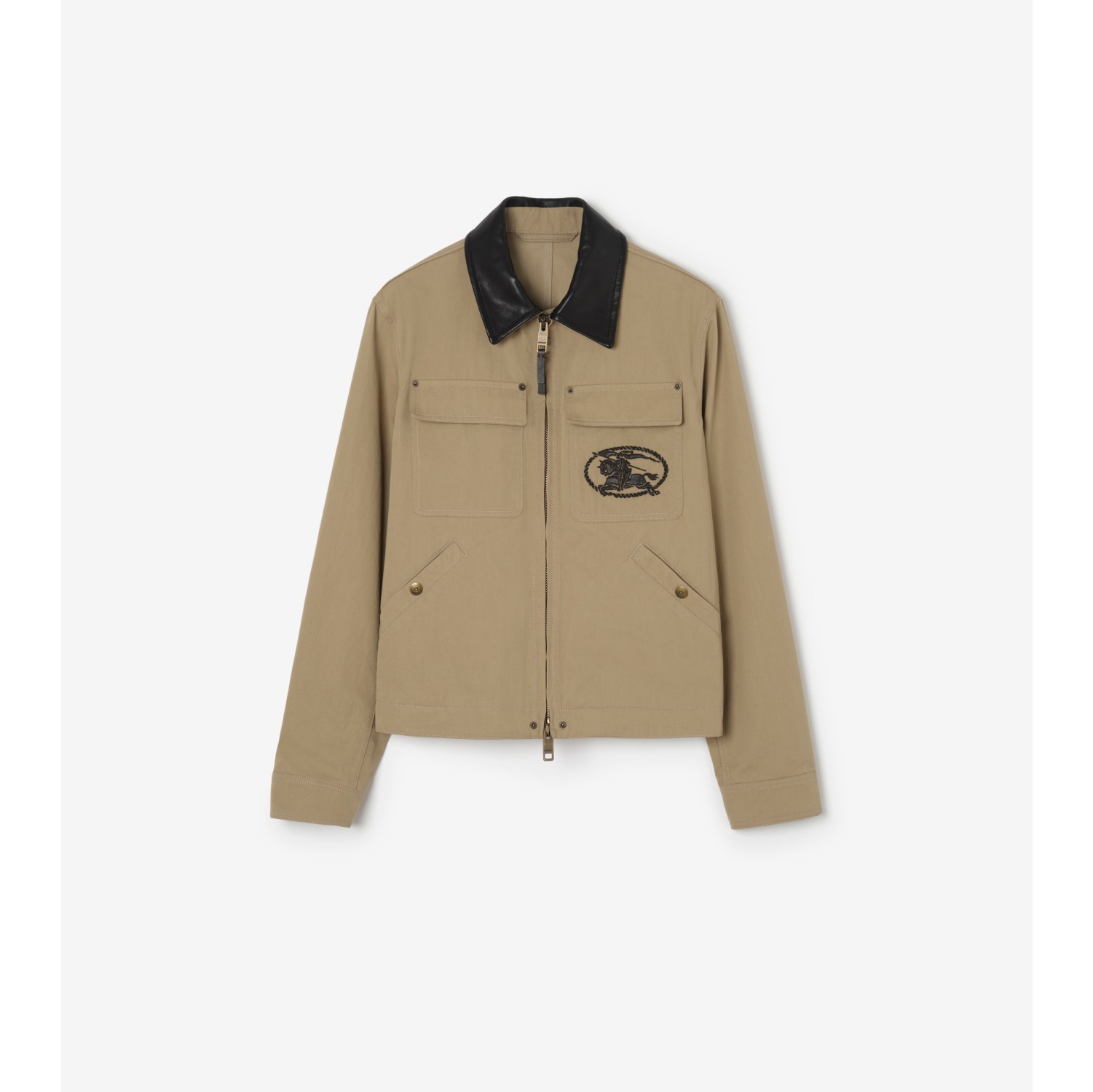 Leather Collar Cotton Workwear Jacket