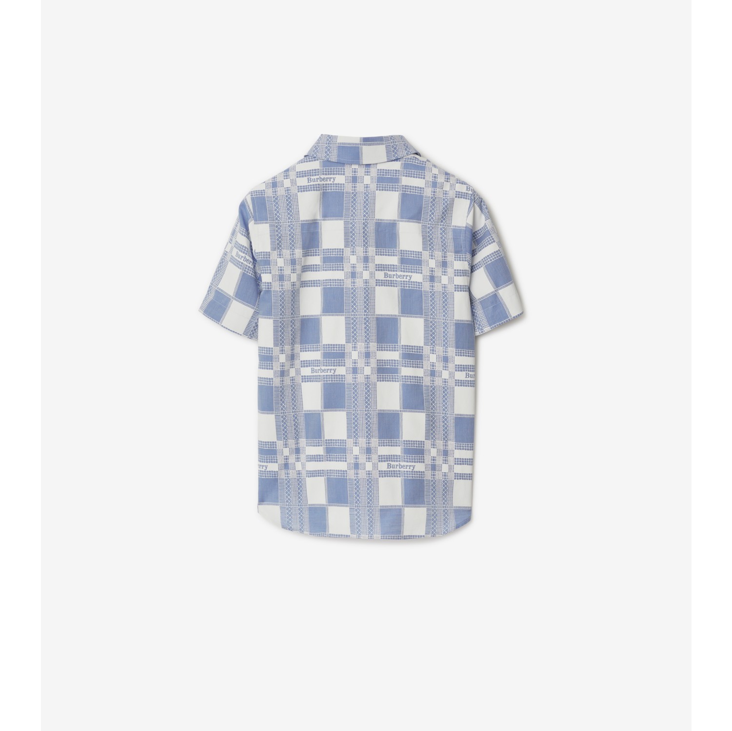 Check Cotton Shirt in Pale blue Burberry Official