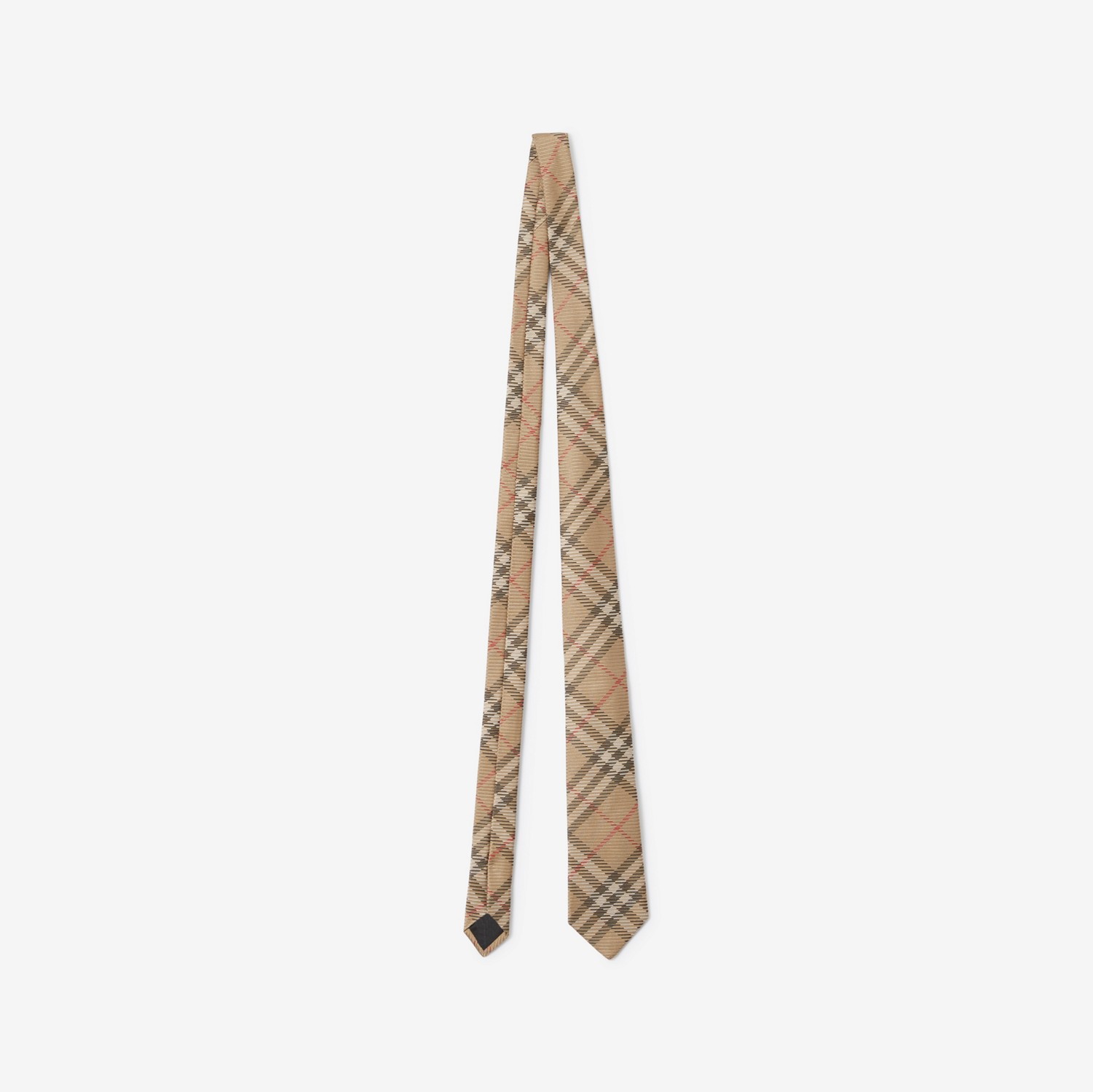 格纹丝质领带 (典藏米色) - 男士 | Burberry® 博柏利官网