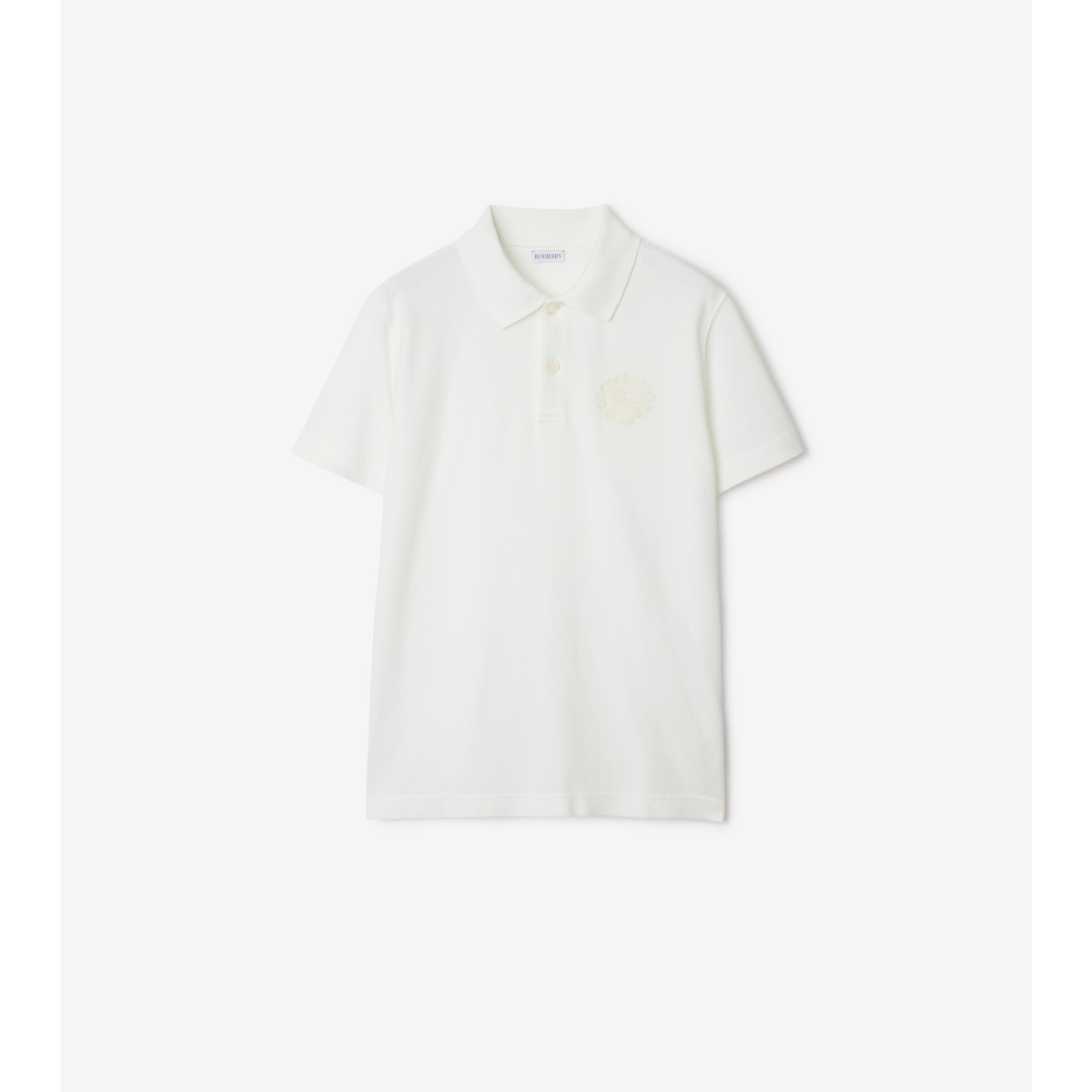 Burberry Chalk Pique Ekd Polo Shirt In Chalk