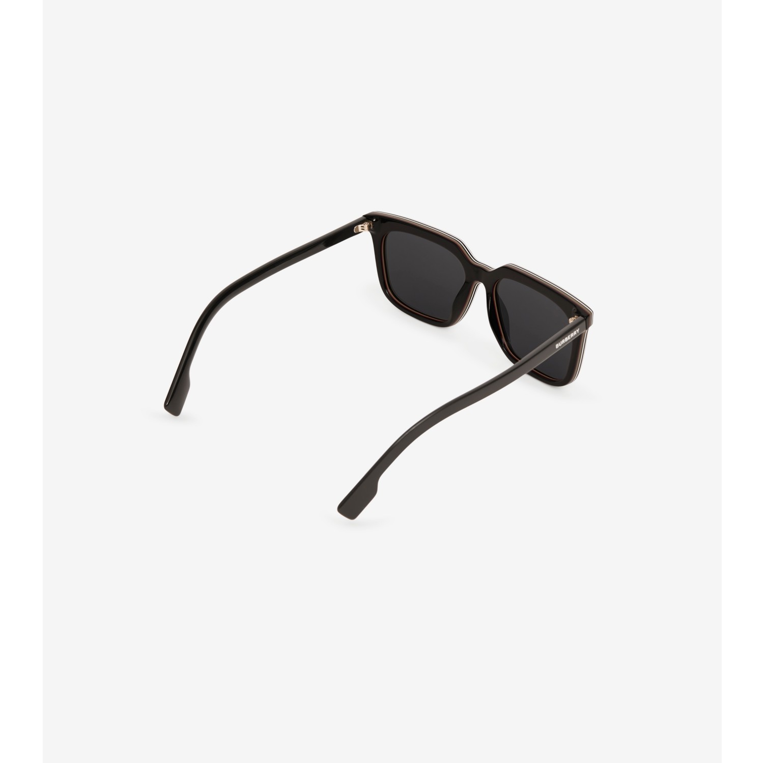 Stripe Detail Square Frame Sunglasses in Black - Men | Burberry 