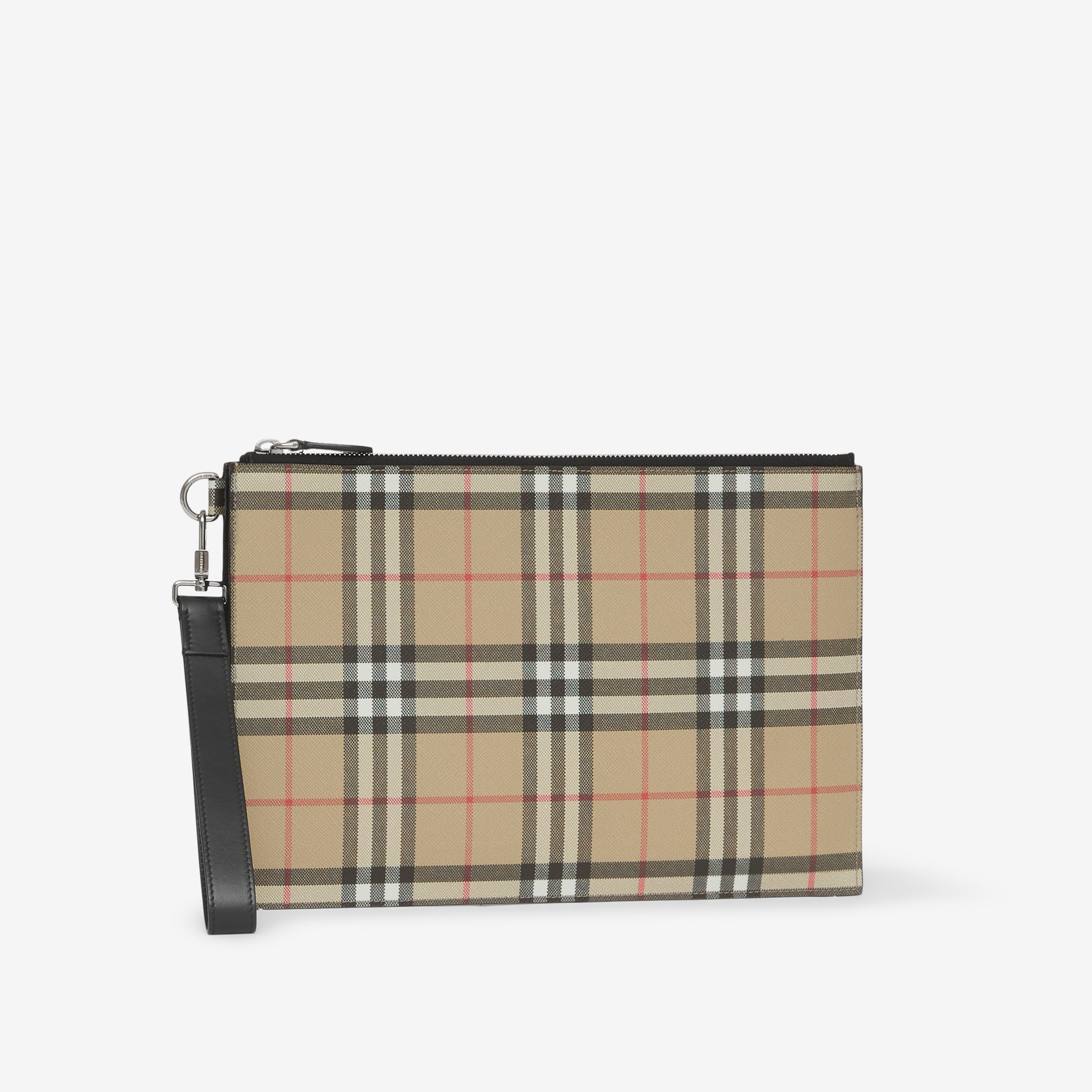 Bolsa pouch com zíper em Vintage Check (Bege Clássico) - Homens | Burberry® oficial - 2