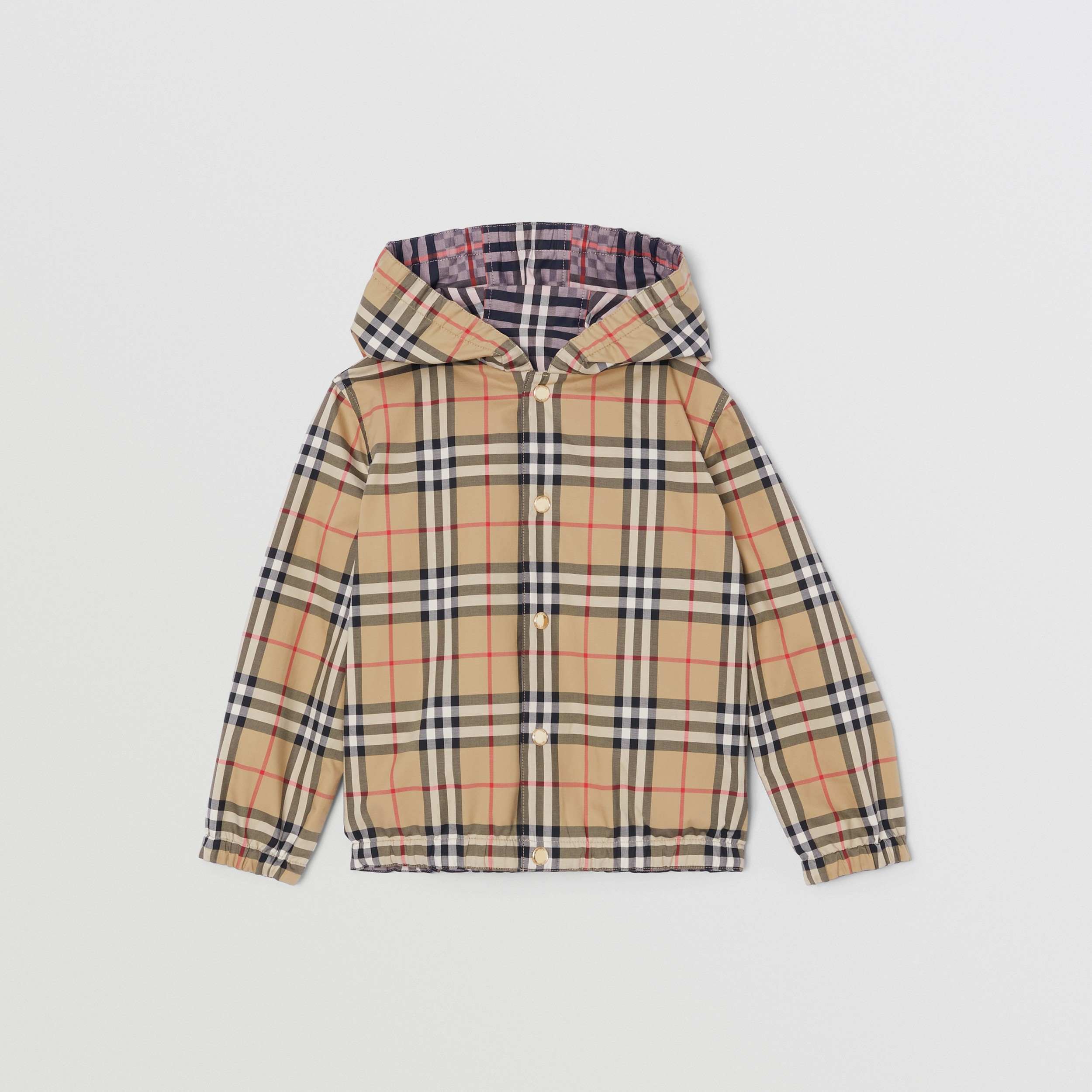 Reversible Check Stretch Cotton Jacquard Jacket in Pale Rose | Burberry® Official - 3