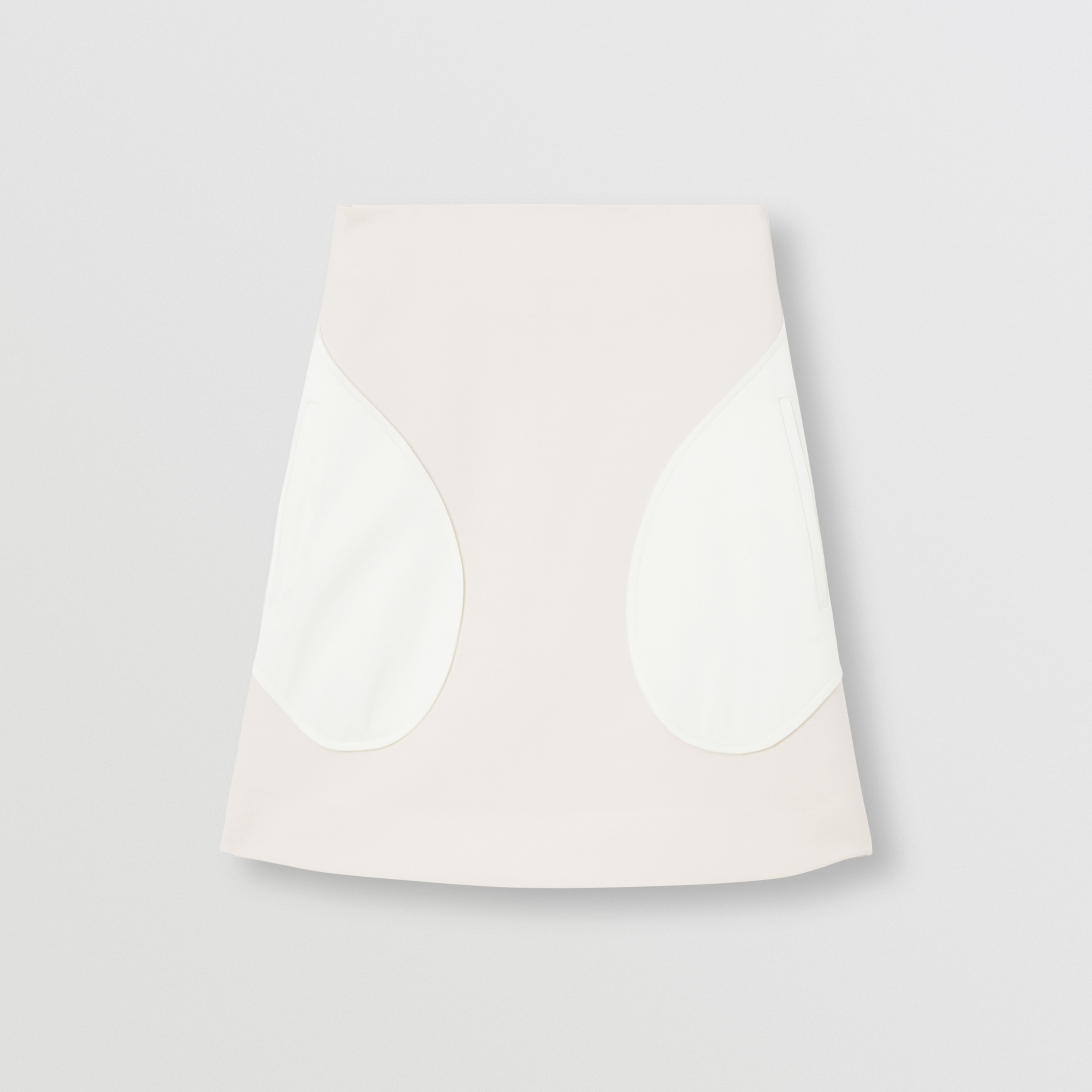 Wool Silk Mini Skirt in Natural White - Women | Burberry® Official - 4