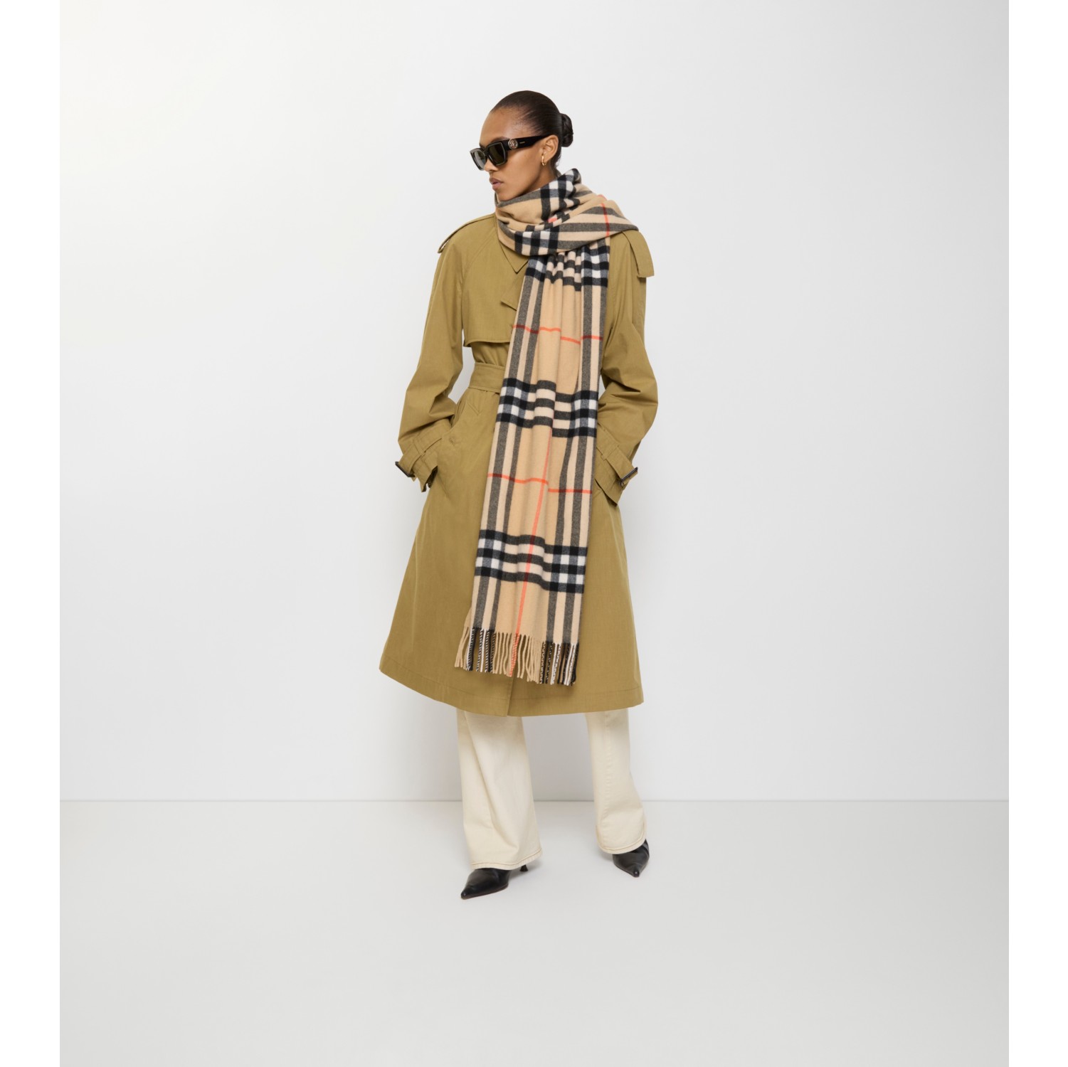 Breiterer Kaschmirschal in Check