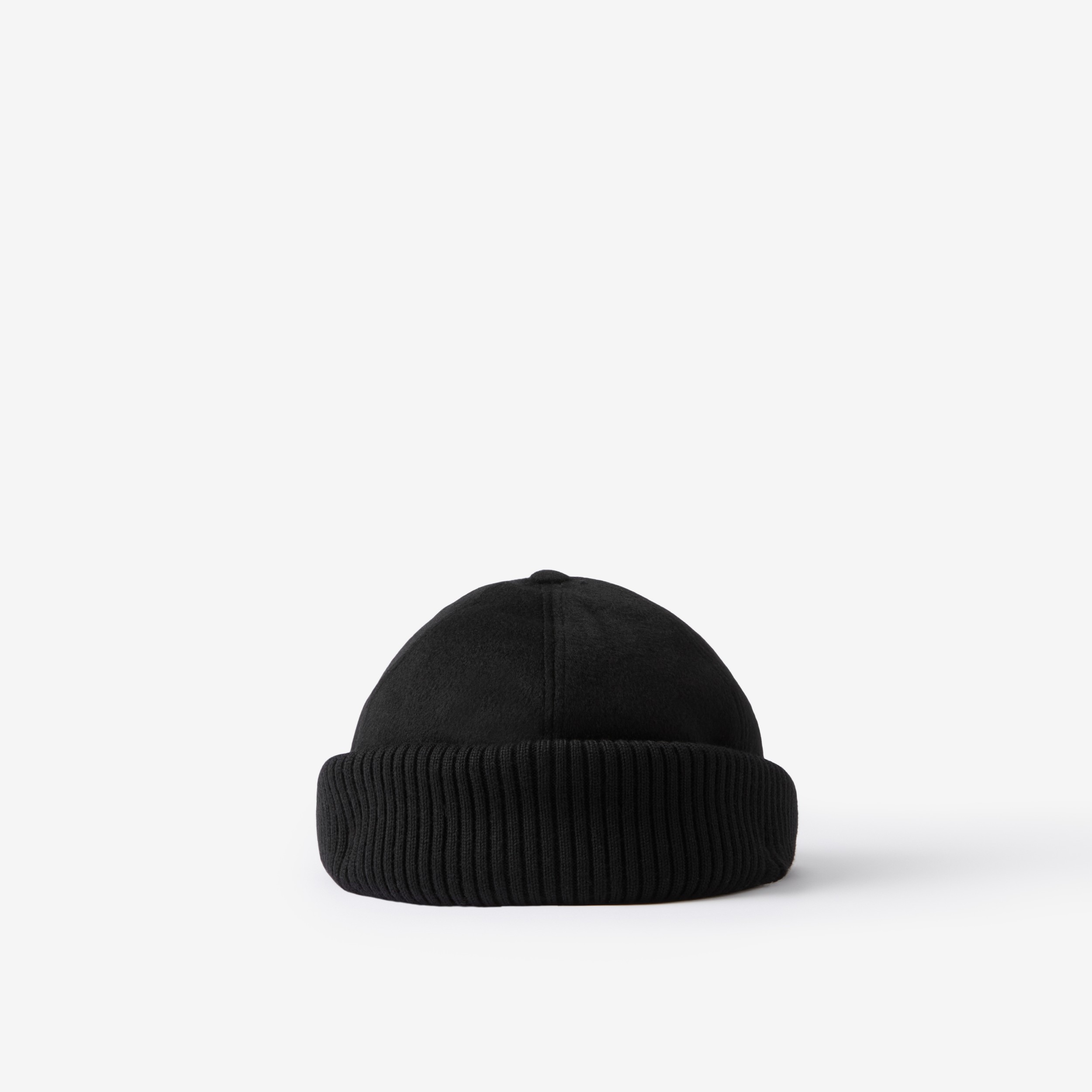 Monogram Motif Reconstructed Cashmere Baseball Cap in Black | Burberry® Official - 3