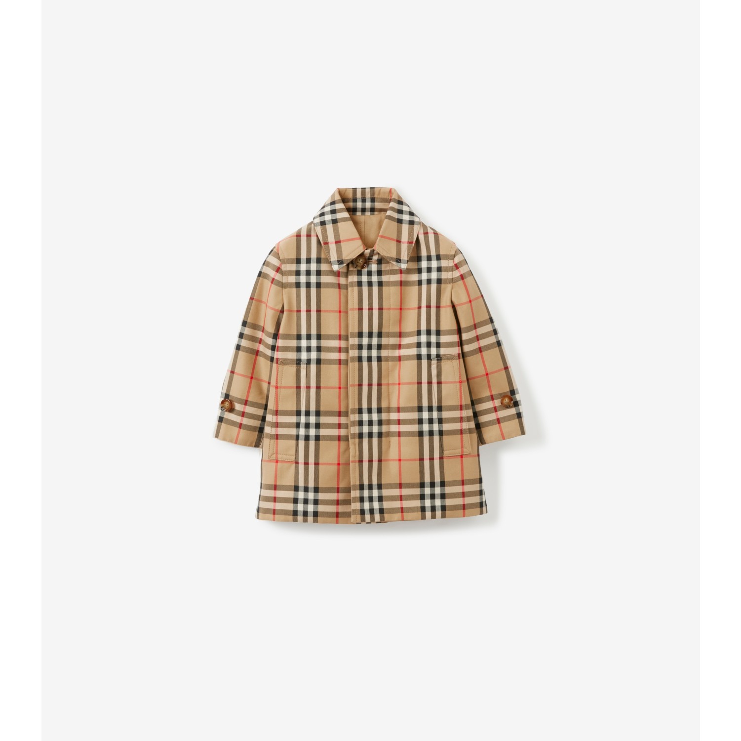 Reversible Check Gabardine Car Coat in Archive beige - Children | Burberry®  Official