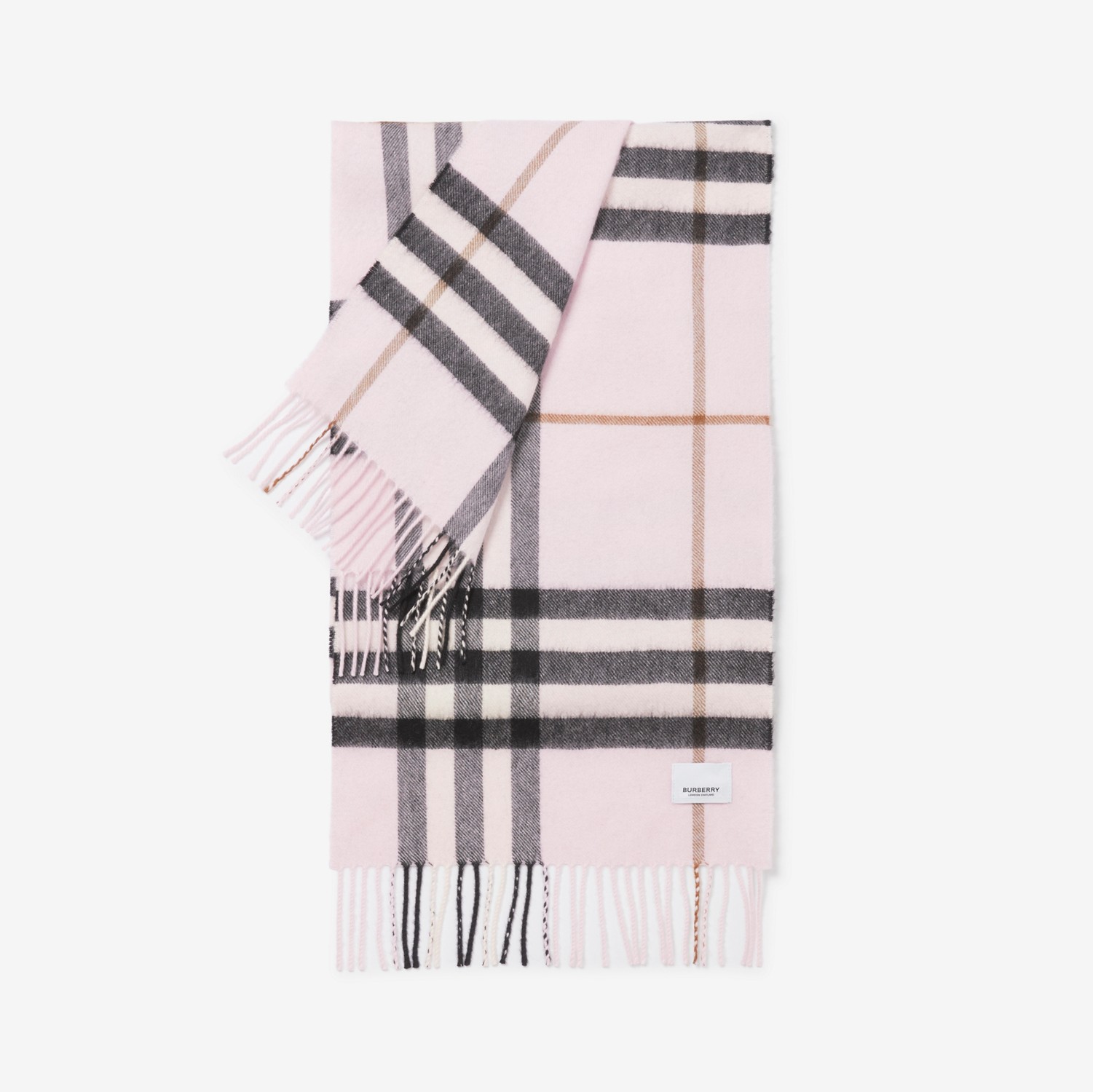 The Burberry Check Cashmere Scarf in Pale Candy Pink | Burberry® Official