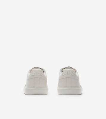 メンズ　バーバリー　Sサイズ Check Cotton and Leather Sneakers in Sand - Children