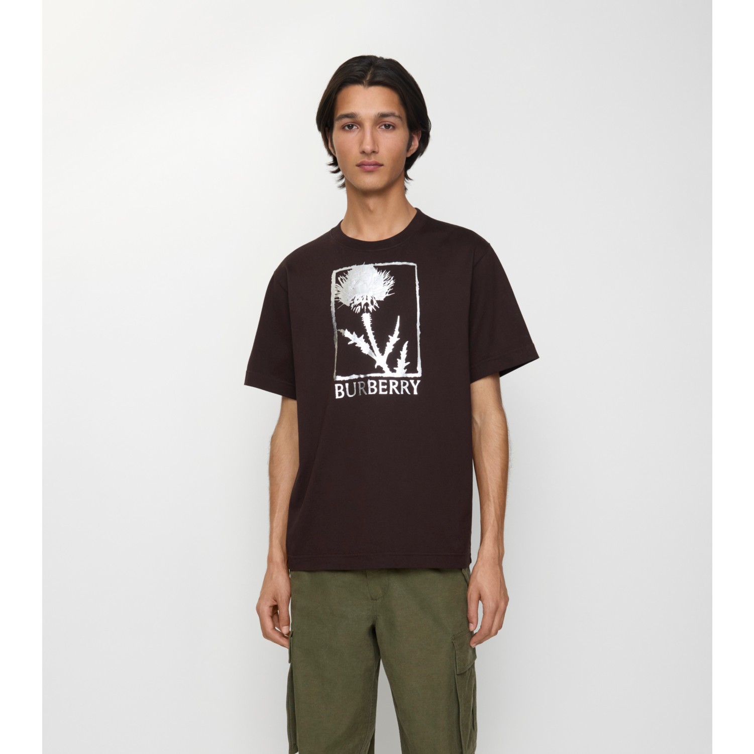 Thistle Cotton T-shirt in Clove brown - Men | Burberry® Official