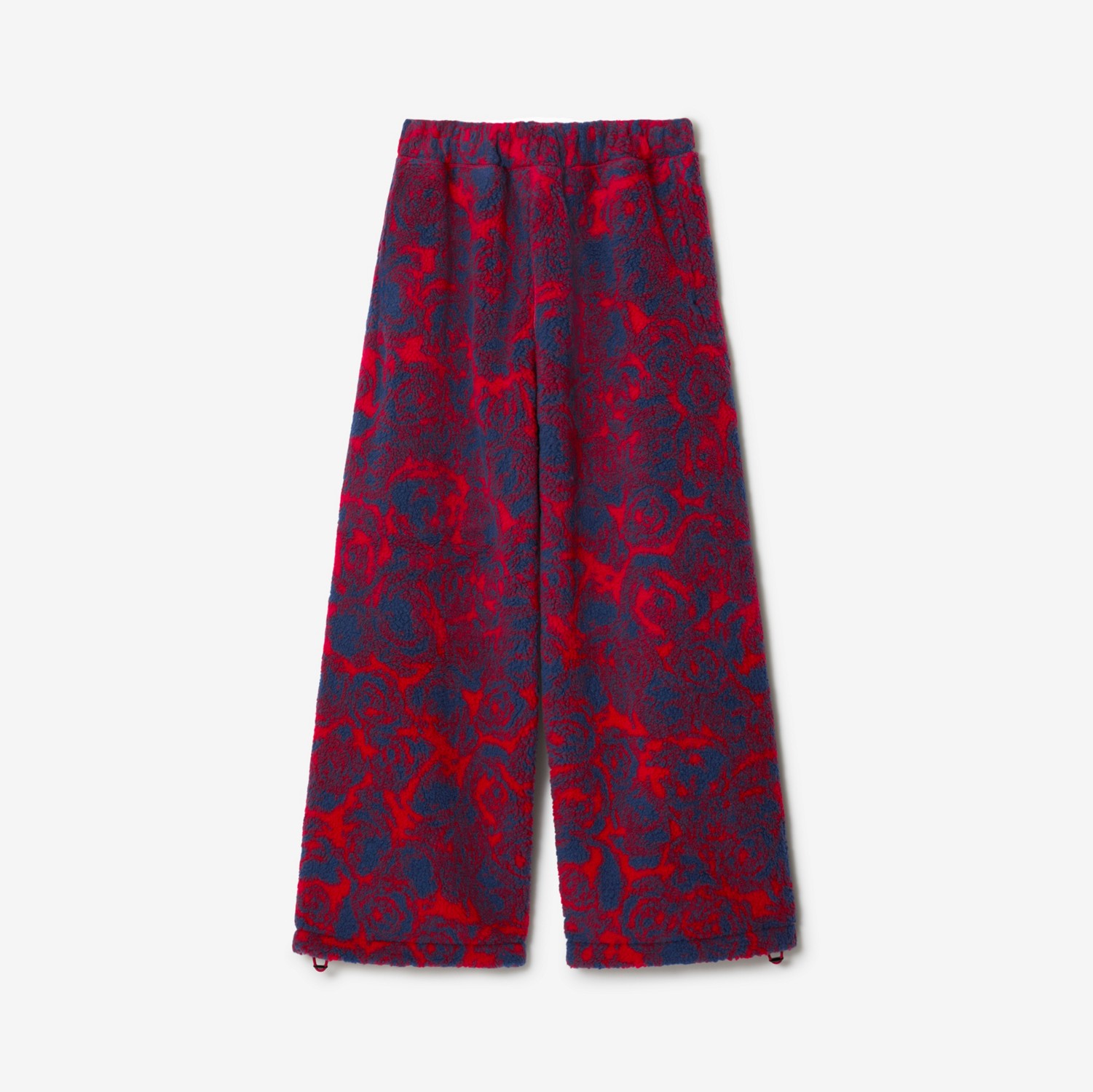 Pantalones en polar con estampado de rosas (Rojo Buzón) - Hombre | Burberry® oficial