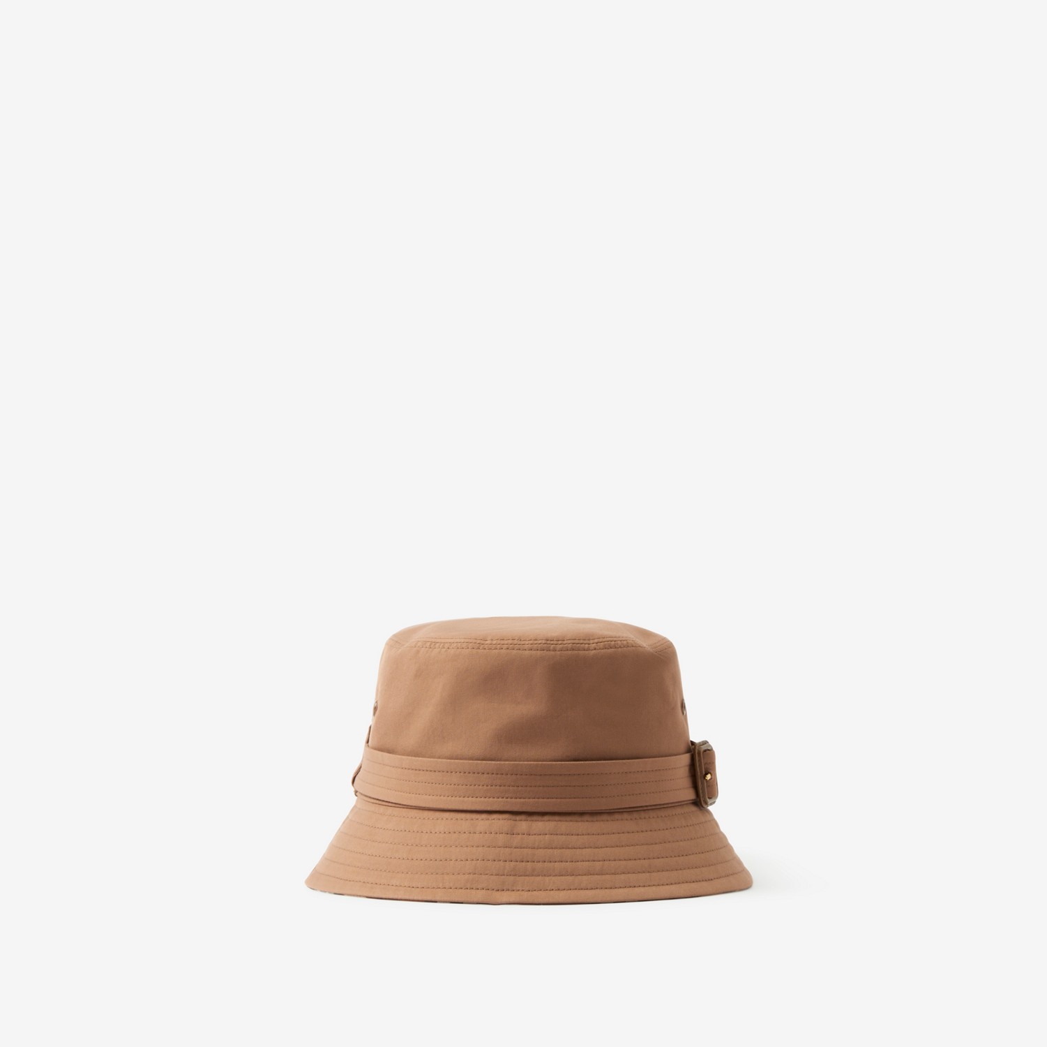 Cotton Gabardine Belted Bucket Hat in Warm Walnut Brown | Burberry® Official