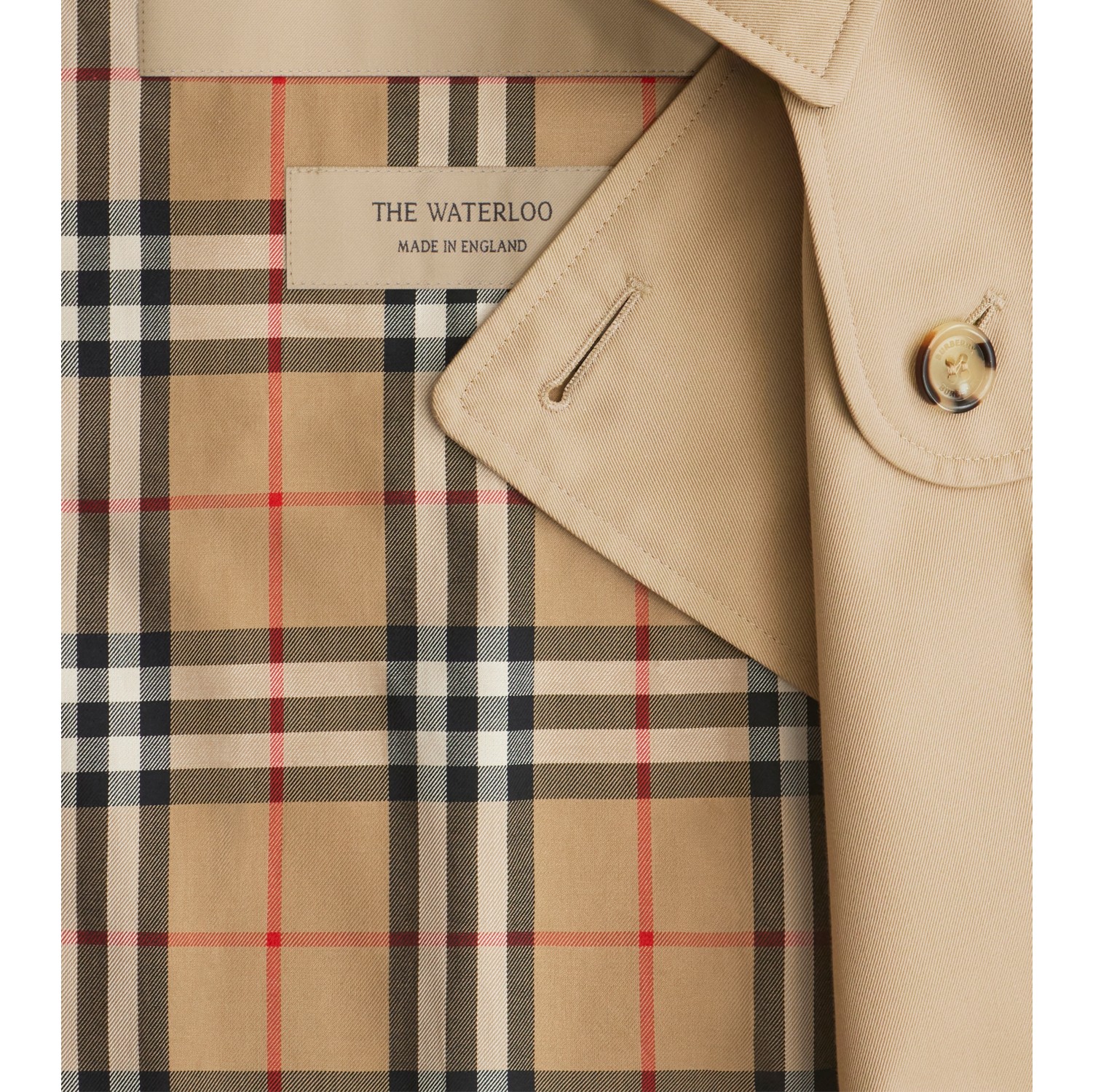 Long Waterloo Heritage Trench Coat in Honey beige - Women, Cotton Gabardine | Burberry® Official