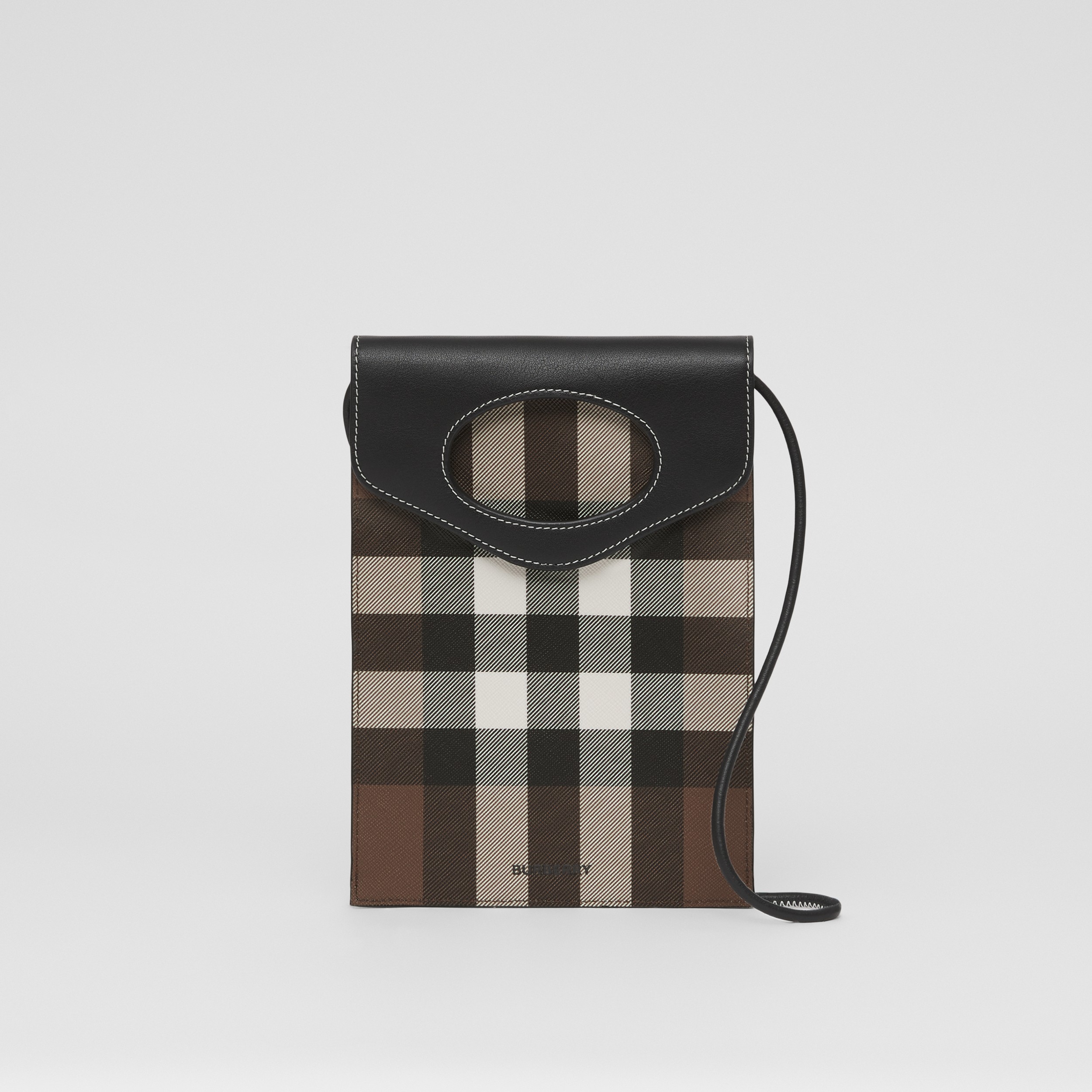 Smartphone-Etui „Pocket“ aus Karo-Eco-Canvas und Leder (Dunkles Birkenbraun) - Herren | Burberry® - 1