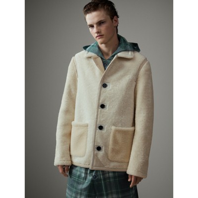 burberry coat mens white