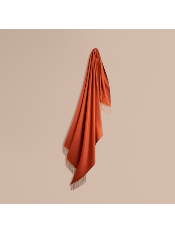 Check Wool Cashmere Blanket Dark Grey Burberry