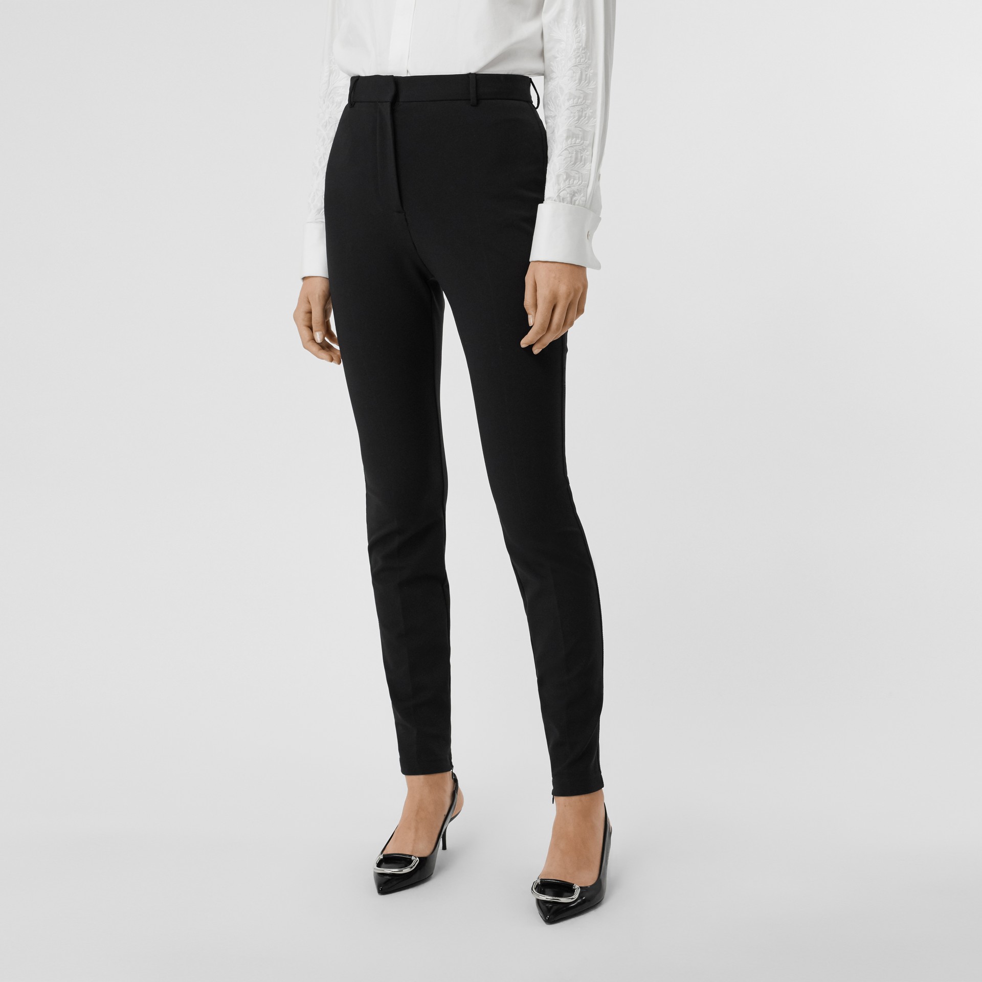 Stretch Jersey Tailored Trousers in Black - Women | Burberry United States