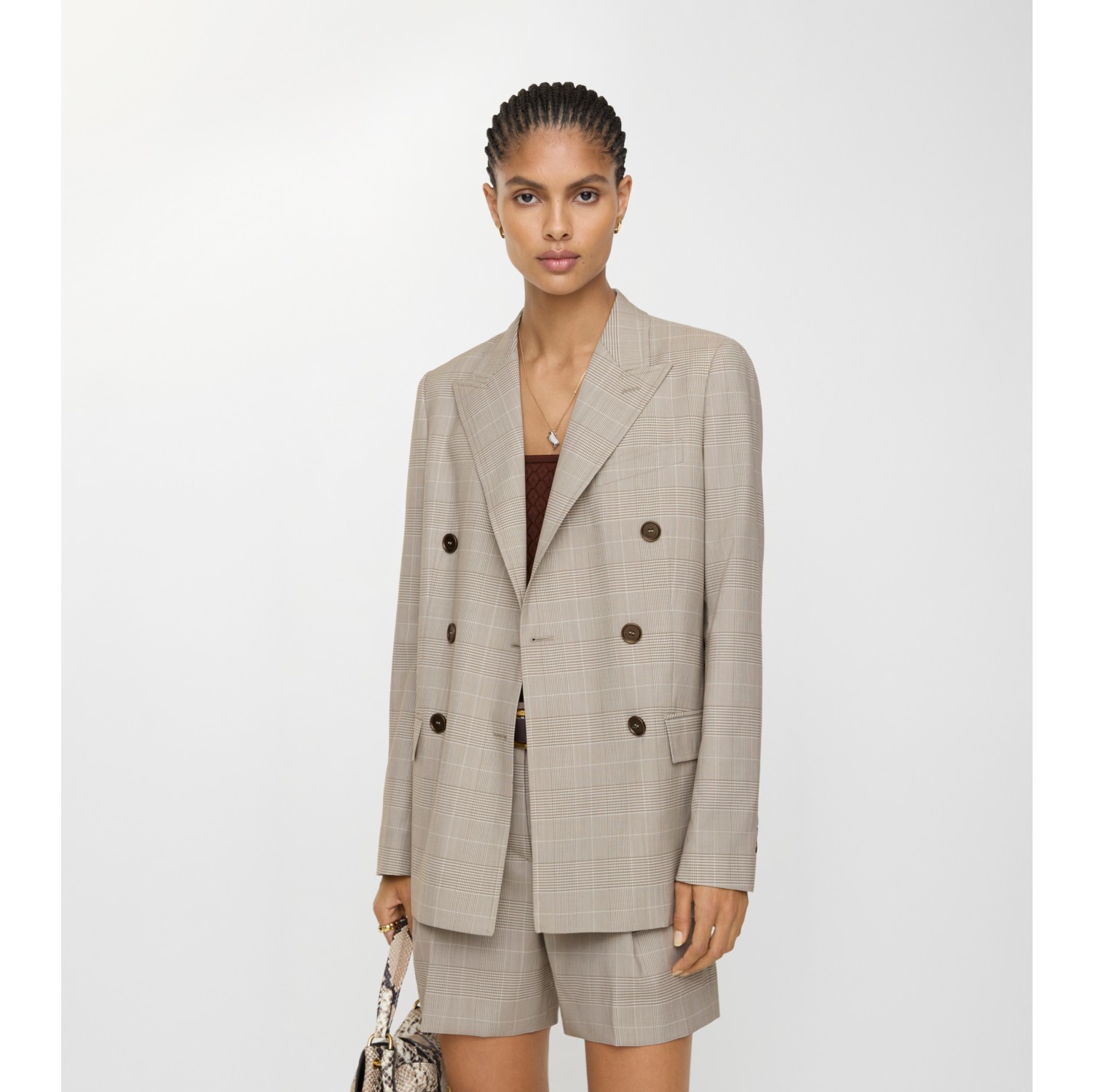 Check Wool Tailored Jacket