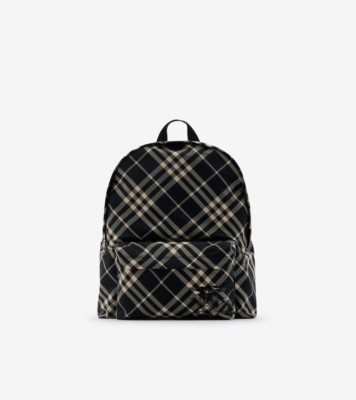 Check Backpack in Black/calico - Men, Nylon | Burberry® Official