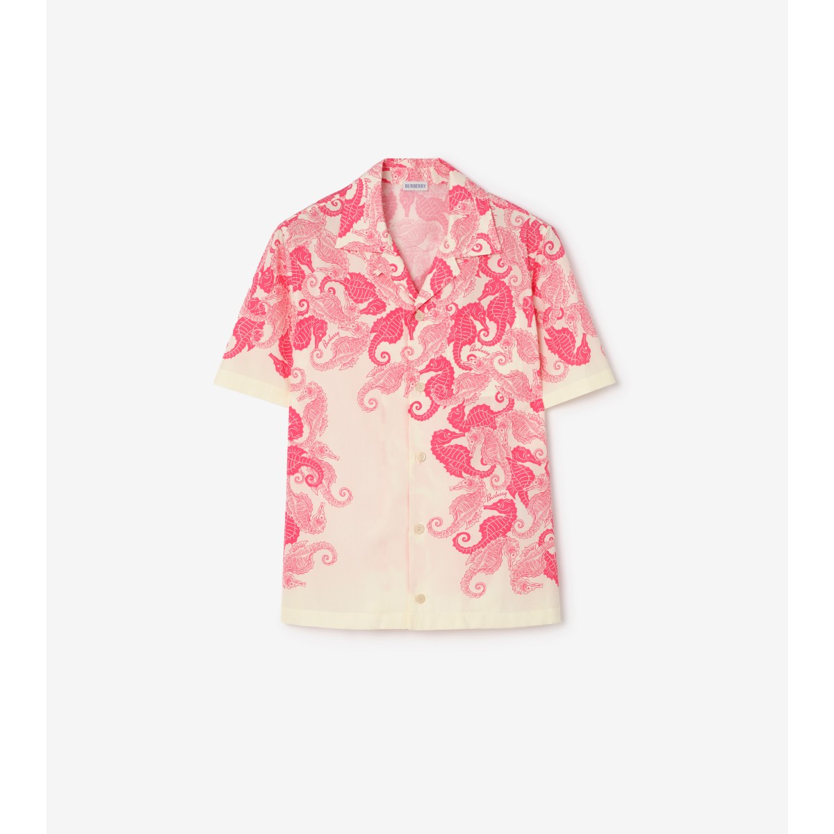  Printed Relaxed Fit Seahorses Cotton Shirt