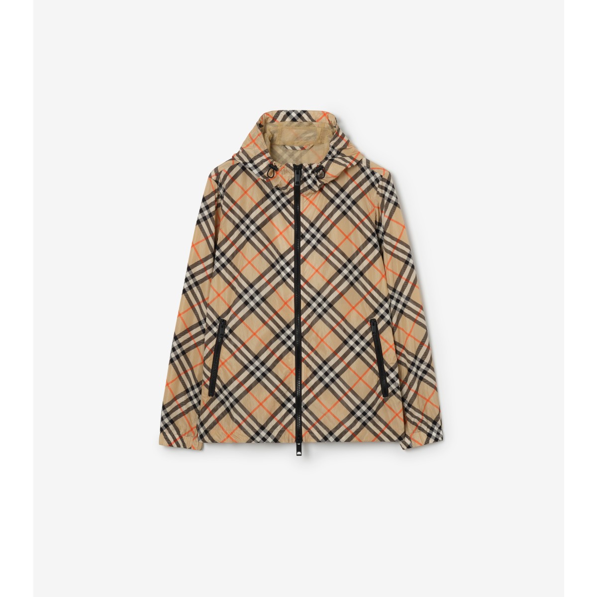  Check Nylon Hooded Jacket