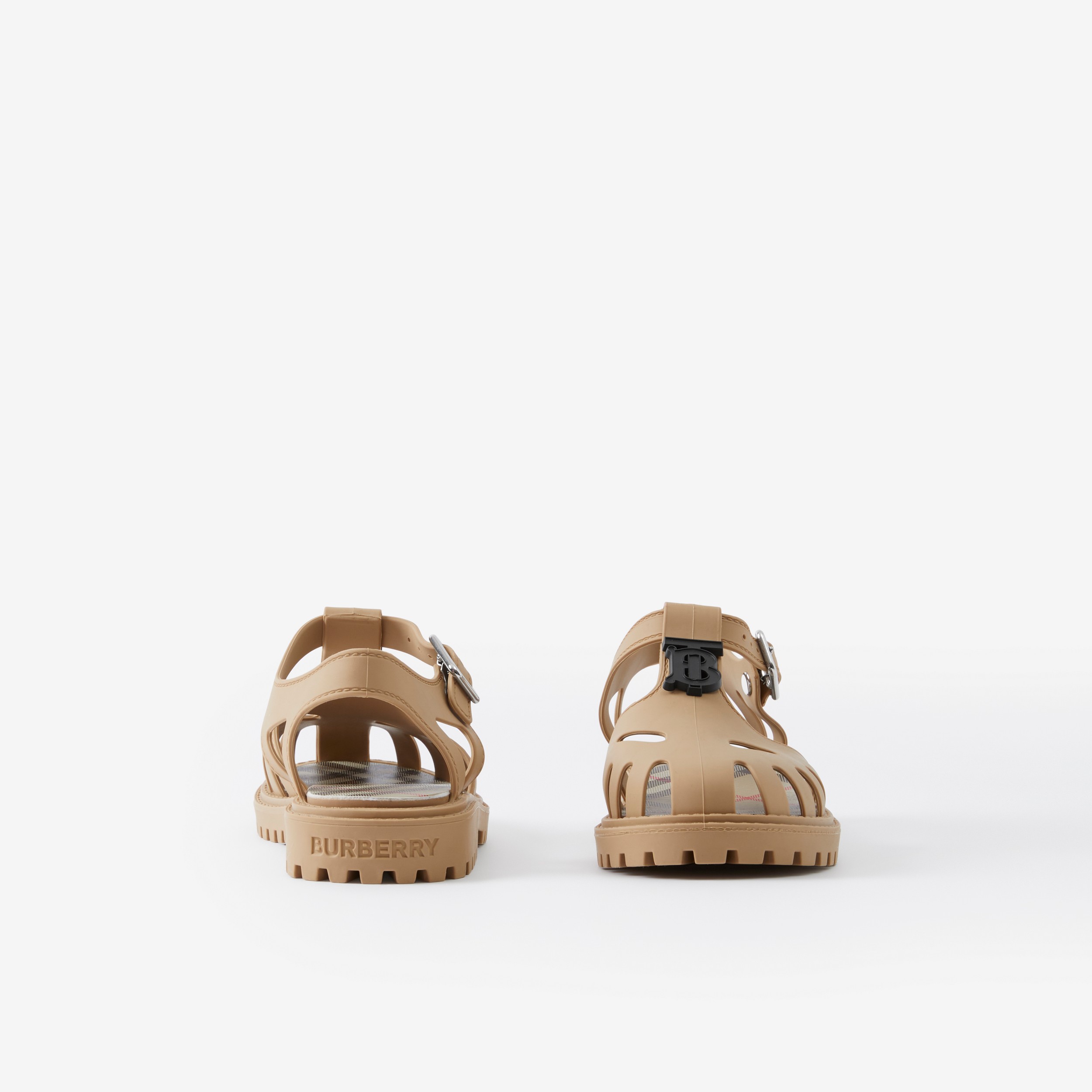 Sandálias de borracha com monograma (Bege Clássico) - Crianças | Burberry® oficial - 4