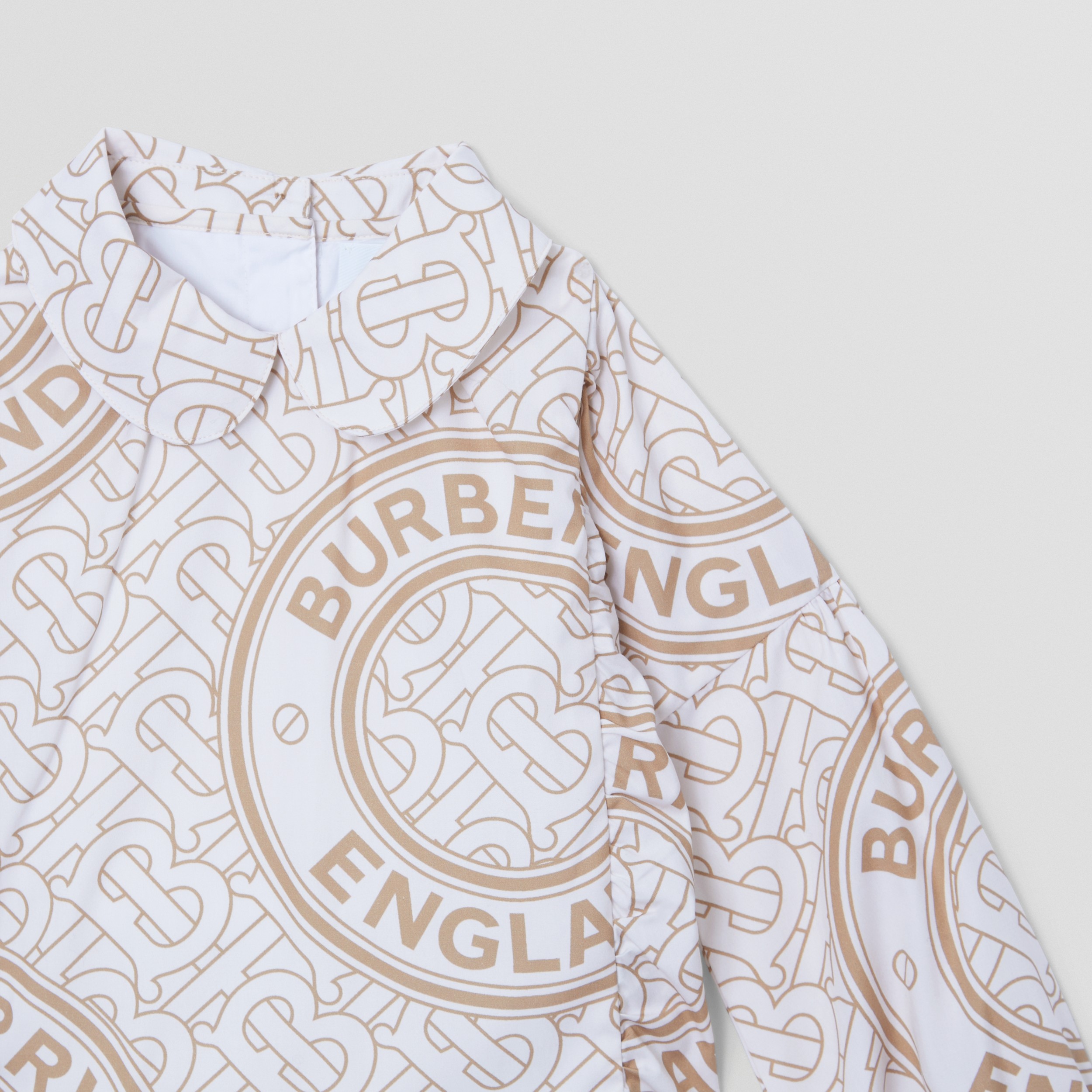 Peter Pan Collar Montage Print Cotton Blouse in Archive Beige | Burberry® Official - 4
