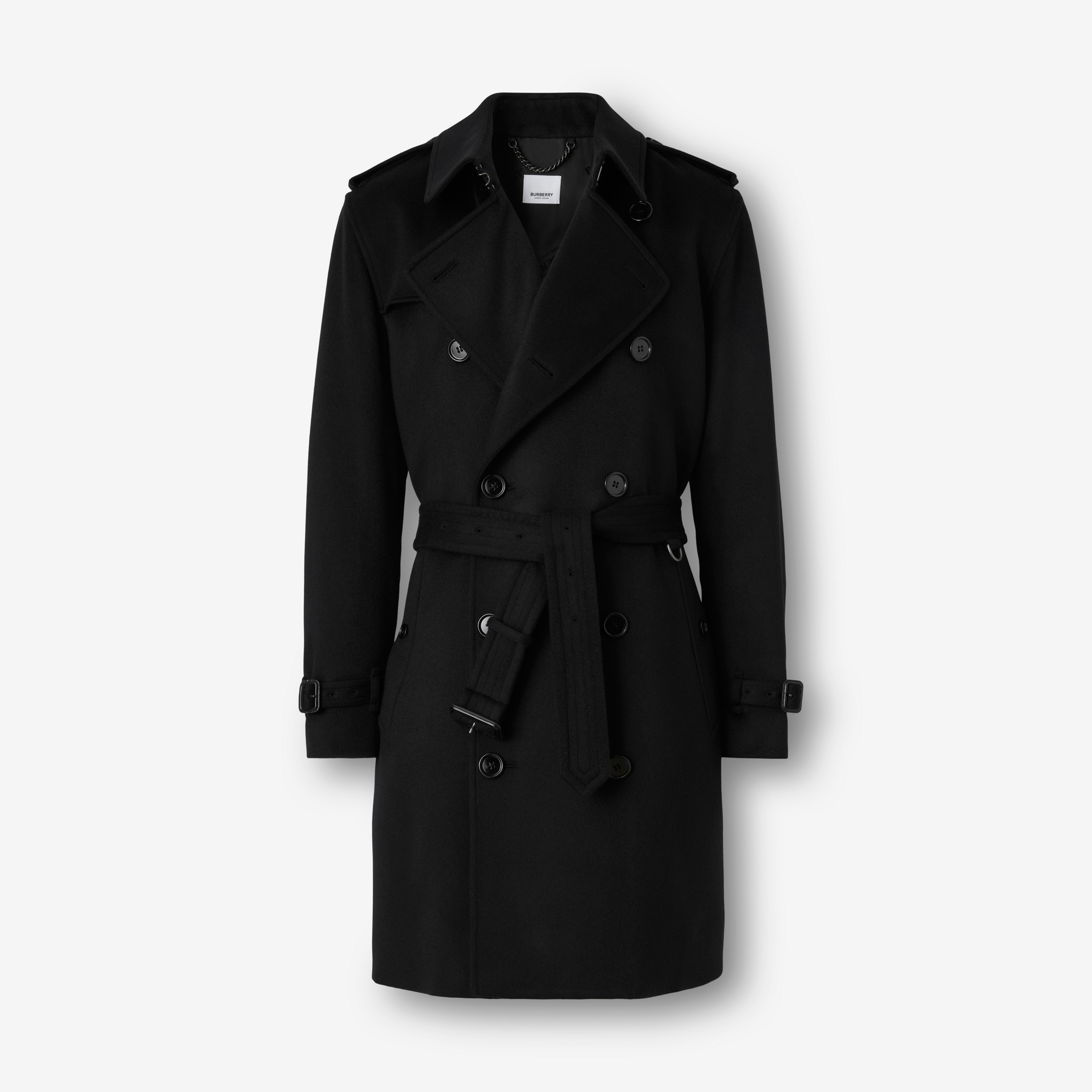 Trench coat Kensington de cashmere (Preto) - Homens | Burberry® oficial - 1