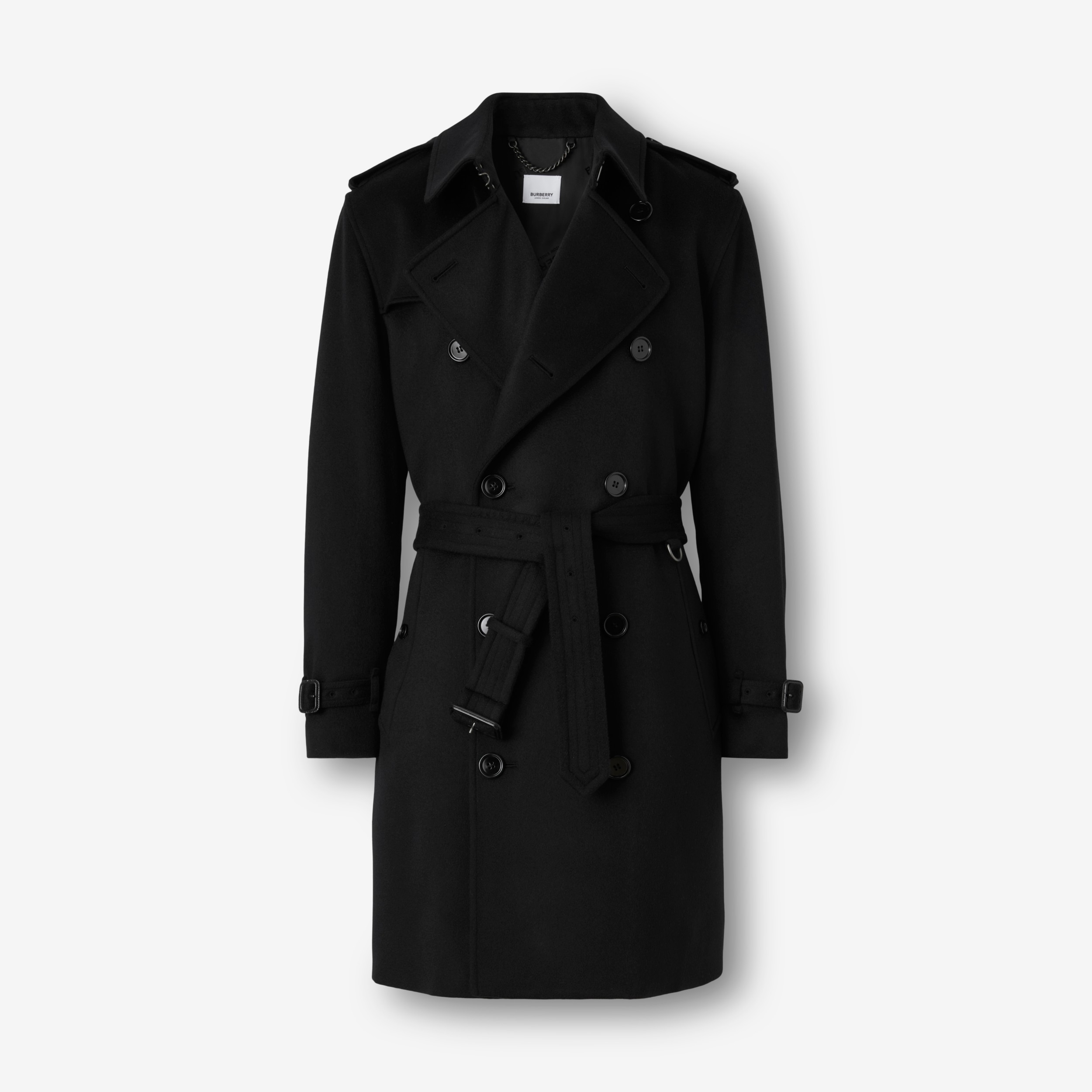 Cashmere Kensington Trench Coat in Black - Men | Burberry® Official