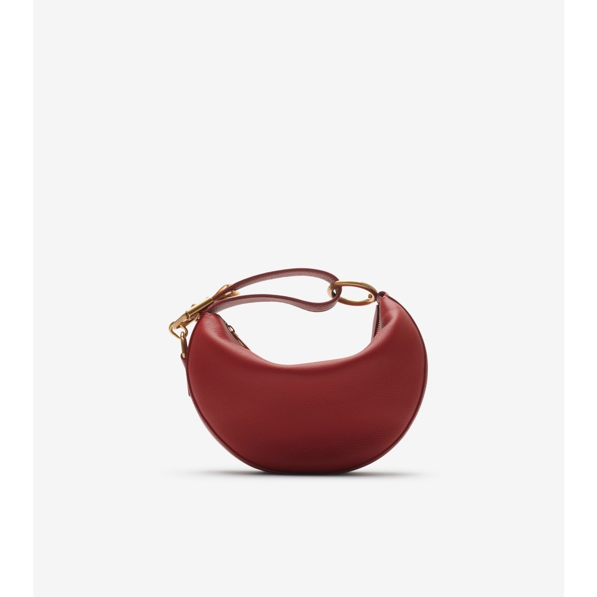 Burberry Knight Arc Rust Brown Grained Leather Shoulder Bag In Rust