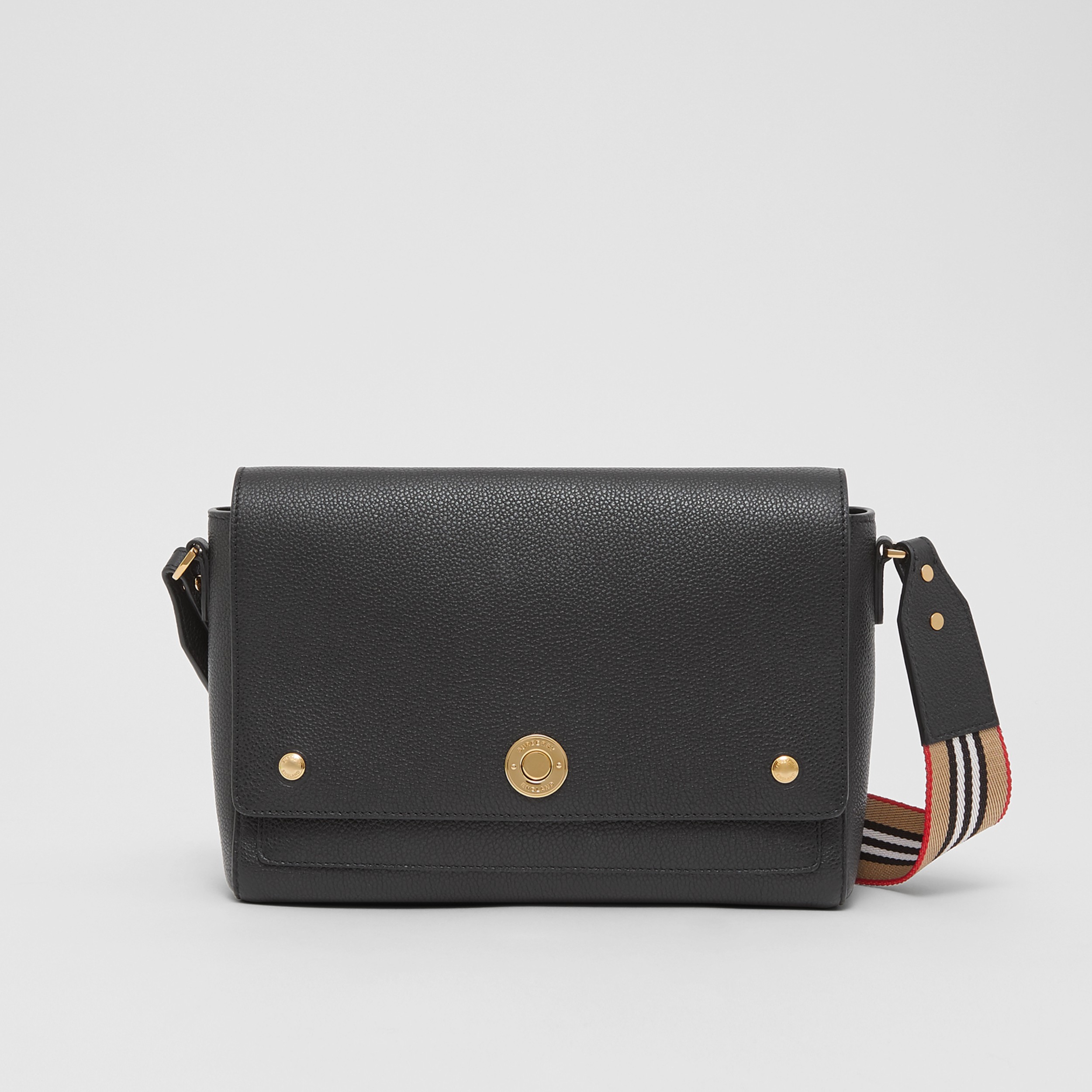 Grainy Leather Note Crossbody Bag in Black Women Burberry